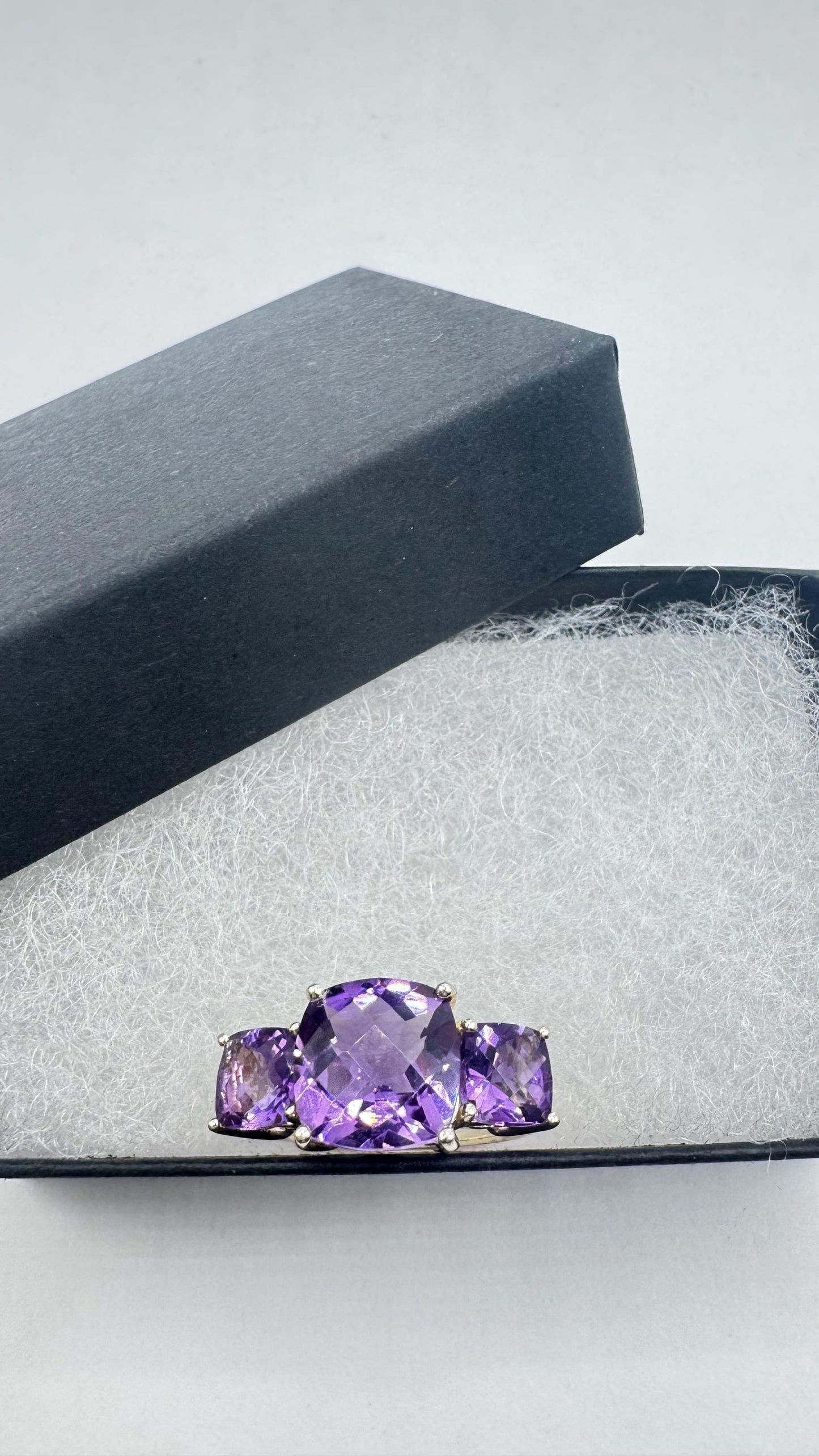 Vintage Purple Amethyst 925 Sterling Silver Ring