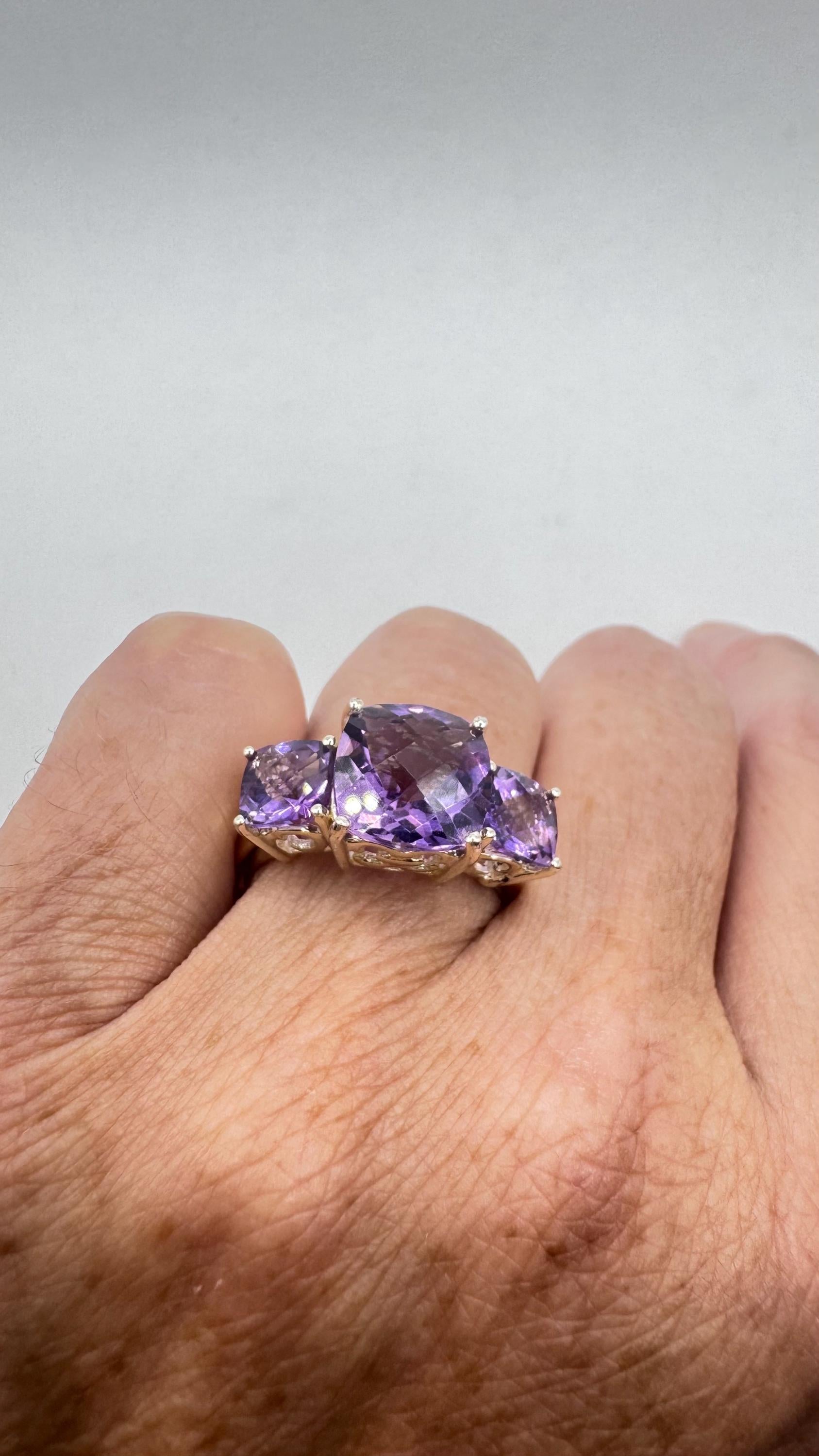 Vintage Purple Amethyst 925 Sterling Silver Ring