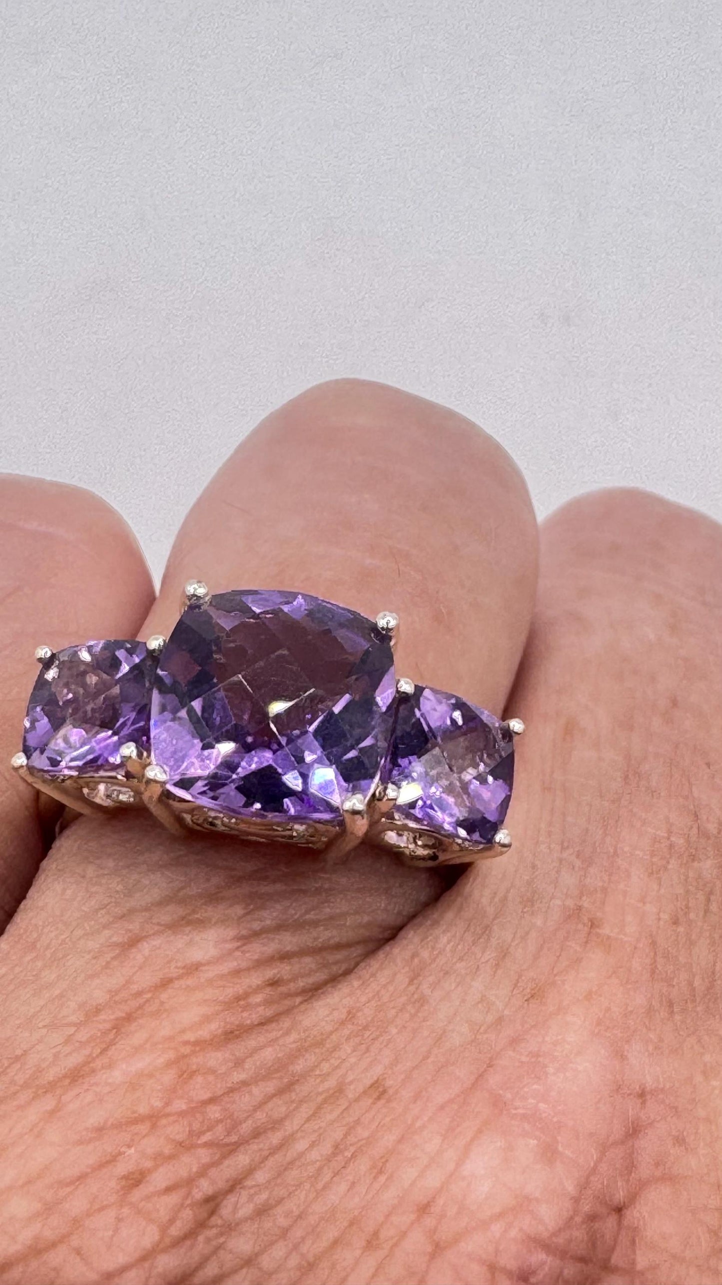 Vintage Purple Amethyst 925 Sterling Silver Ring