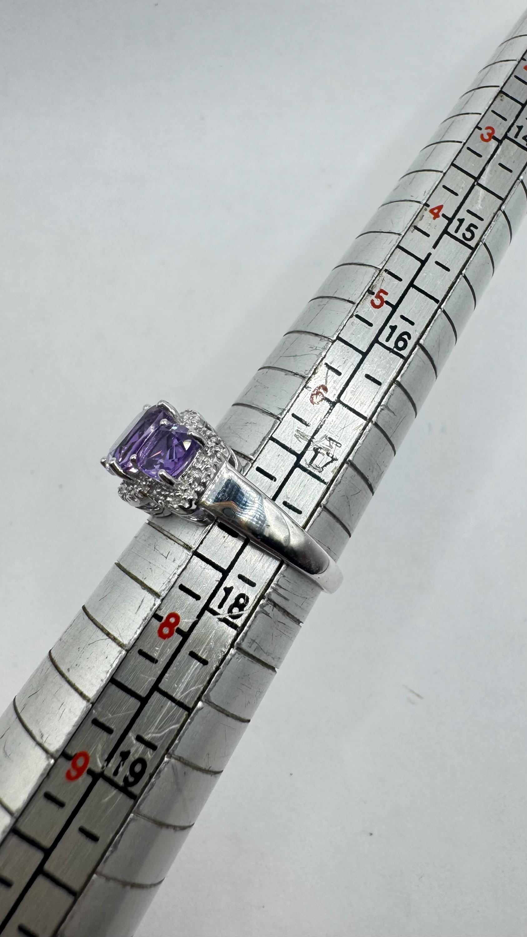 Vintage Purple Amethyst 925 Sterling Silver Ring