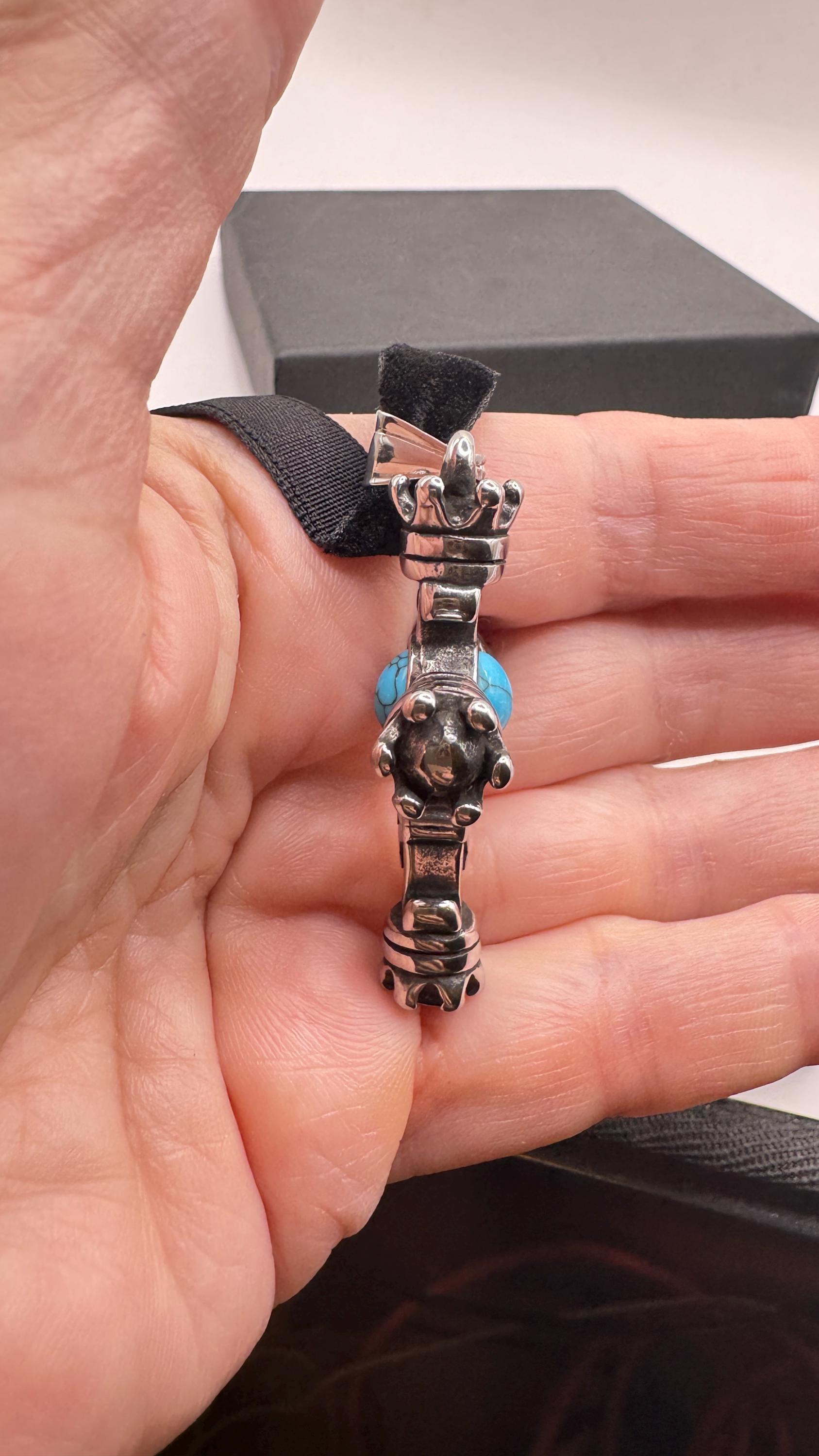 vintage Turquoise Silver Stainless Steel Cross necklace