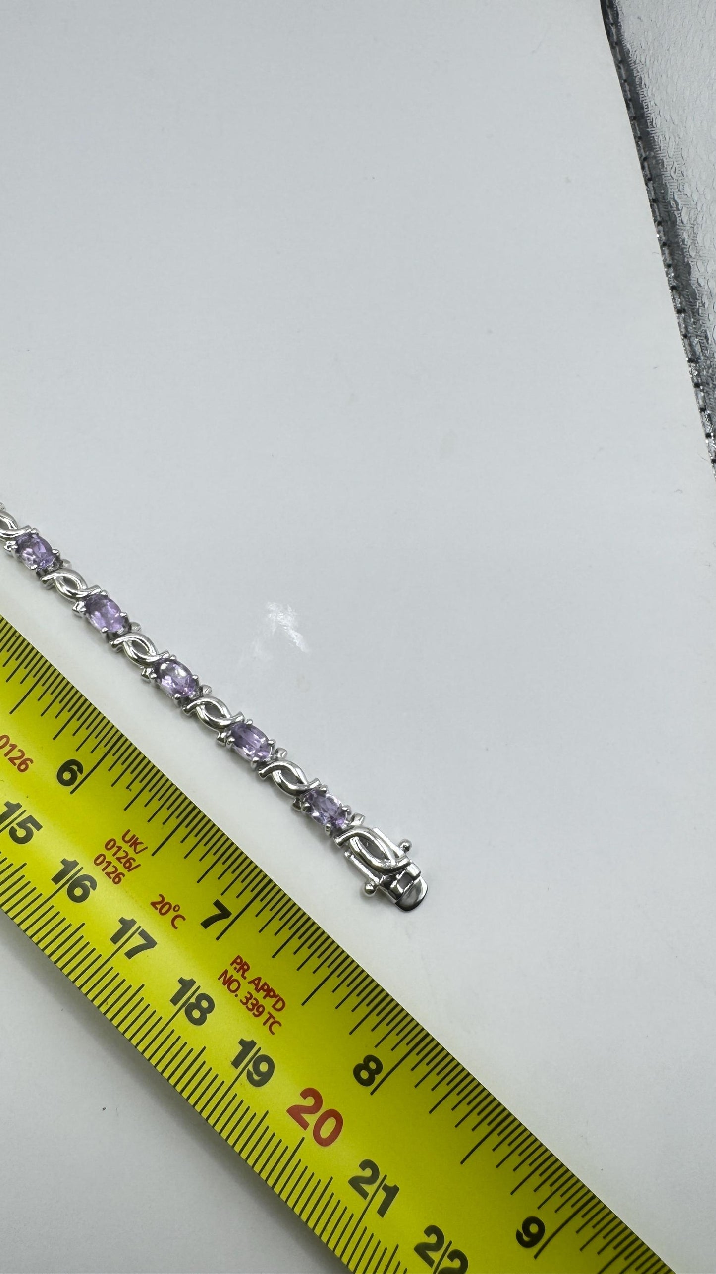 Vintage Purple Amethyst Tennis Bracelet in 925 Sterling Silver