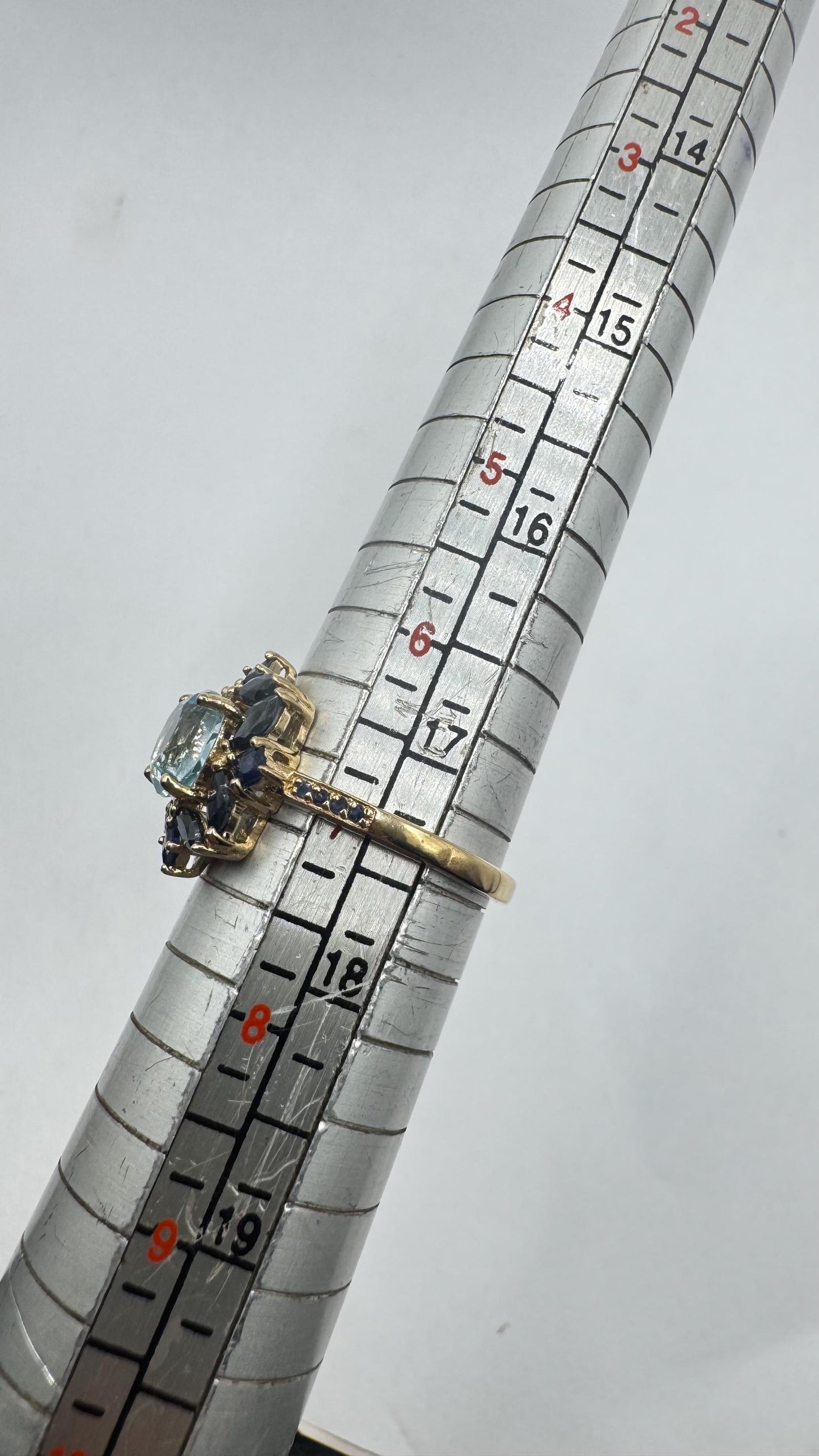 Vintage genuine blue topaz 925 sterling silver Ring