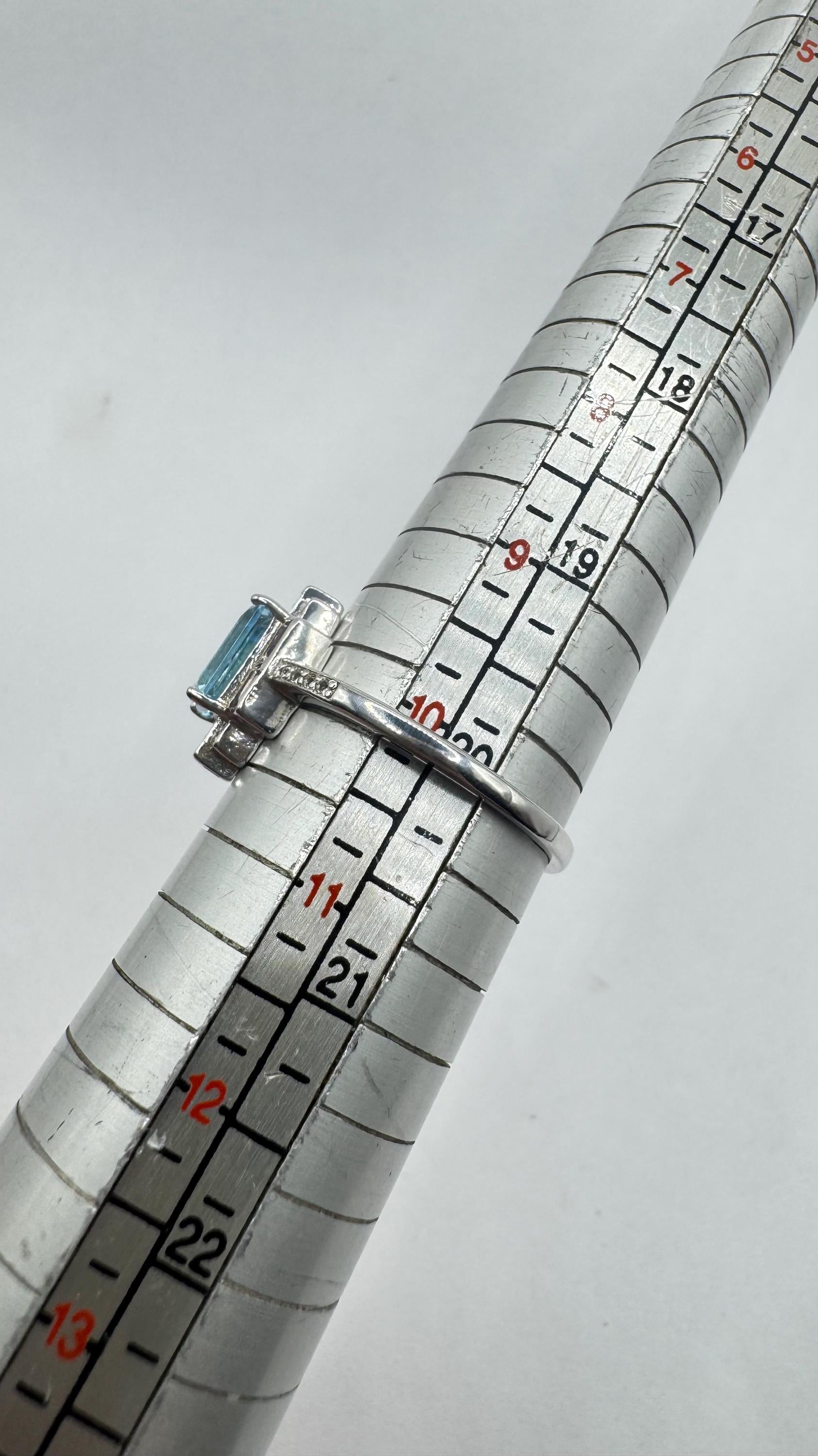 Vintage genuine blue topaz 925 sterling silver Ring