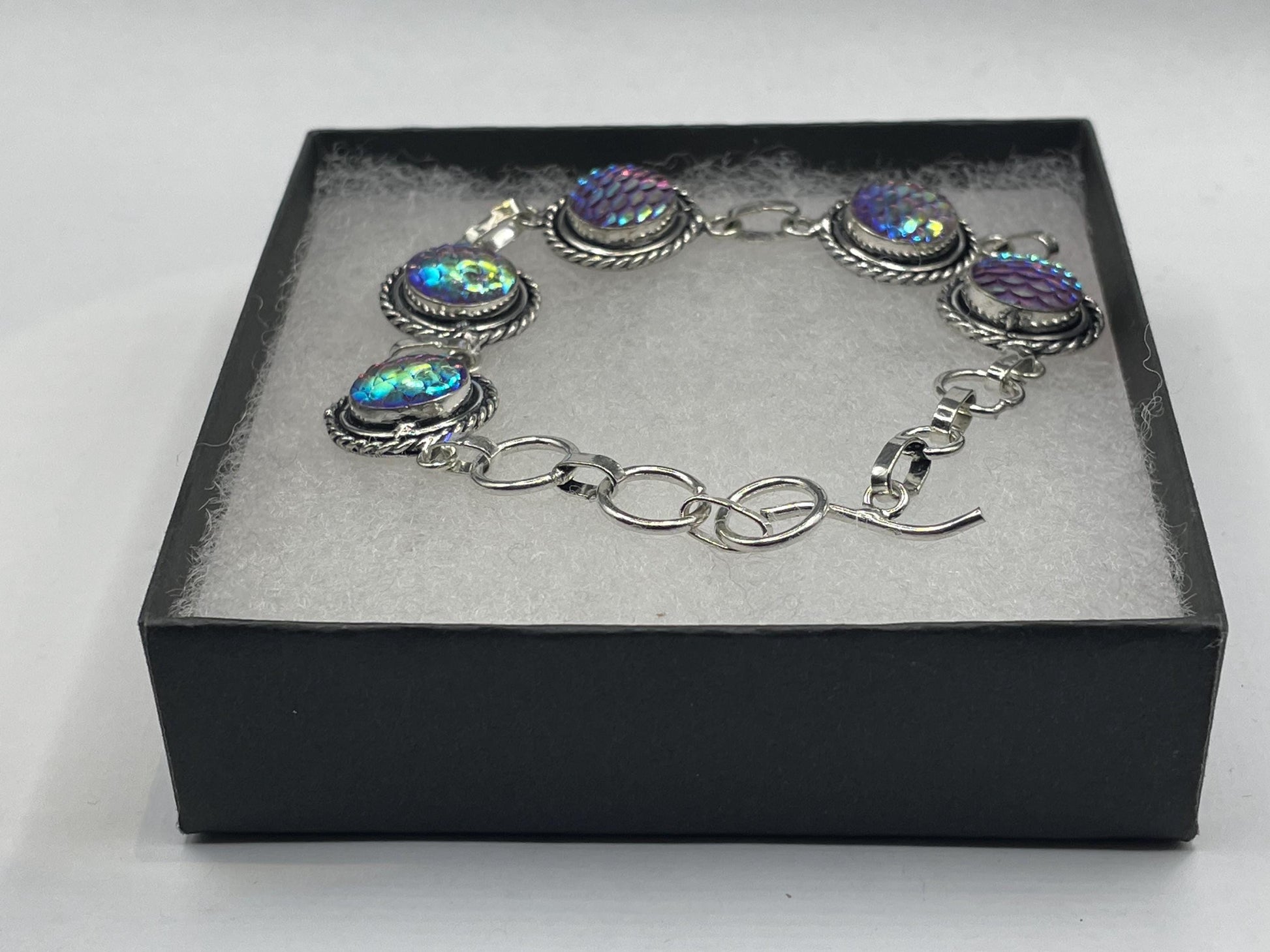 Vintage Opal Glass Toggle Bracelet