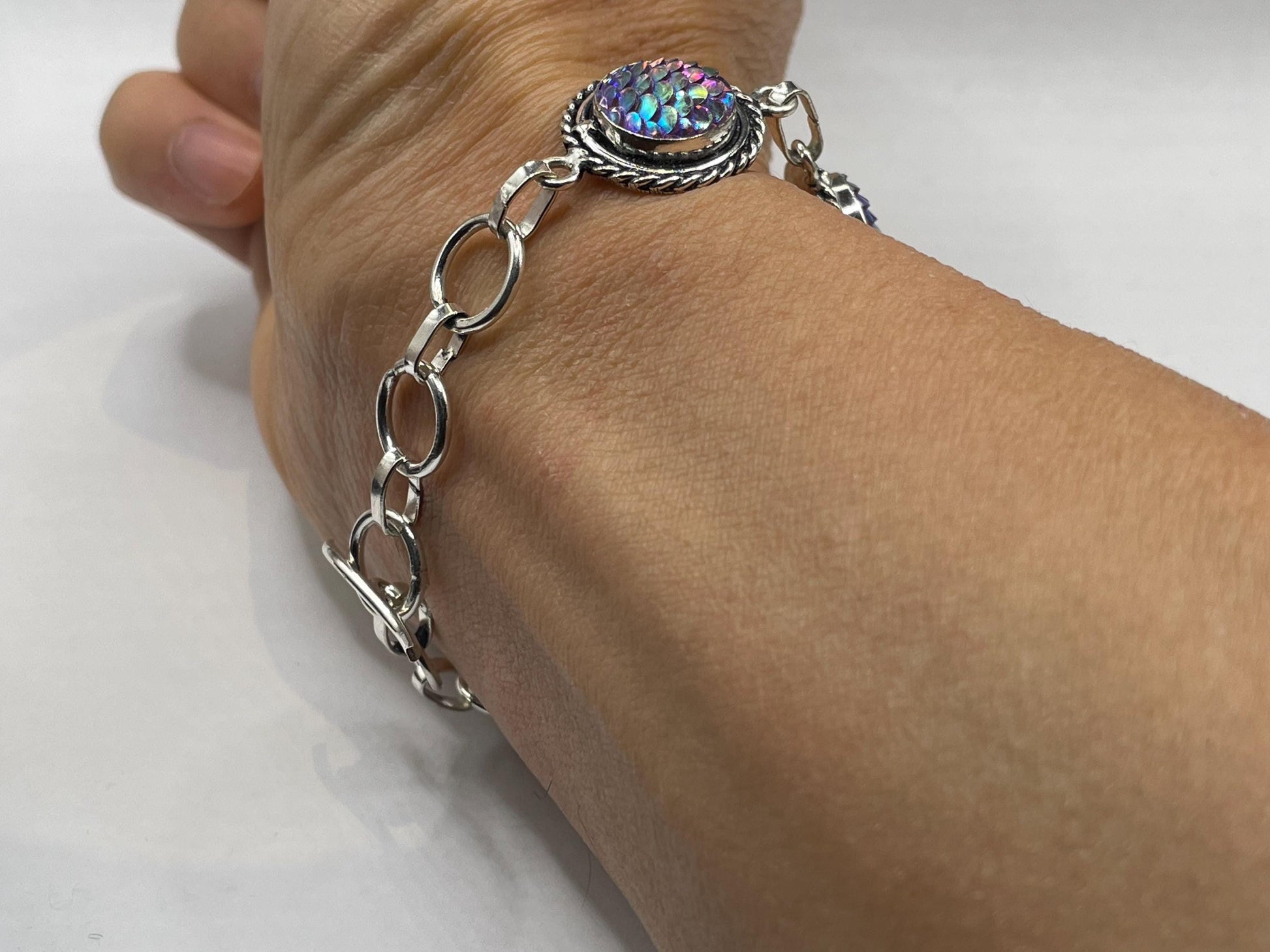 Vintage Opal Glass Toggle Bracelet
