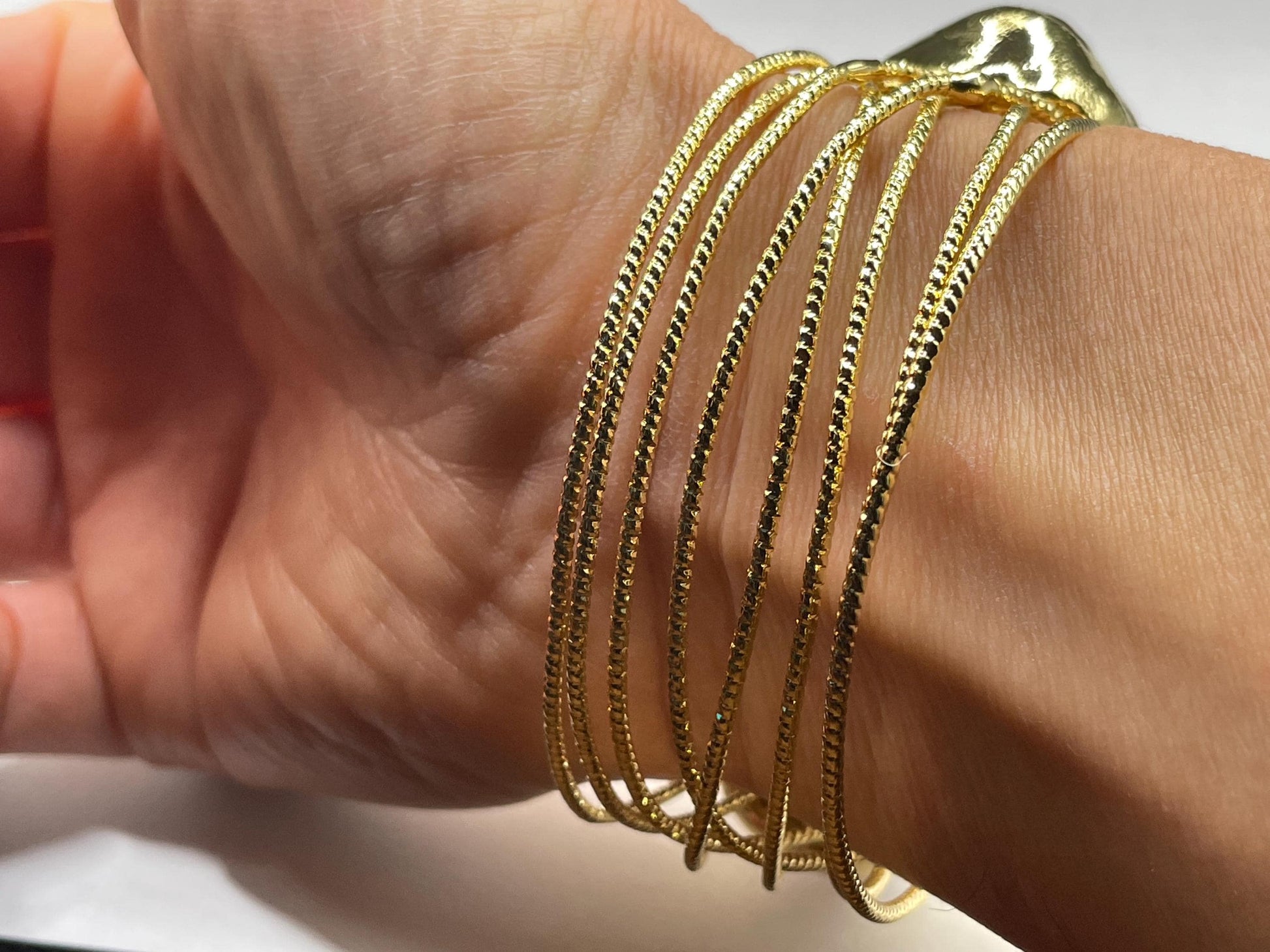 Vintage Pearl Cuff Bangle Bracelet Gold 925 Sterling Silver