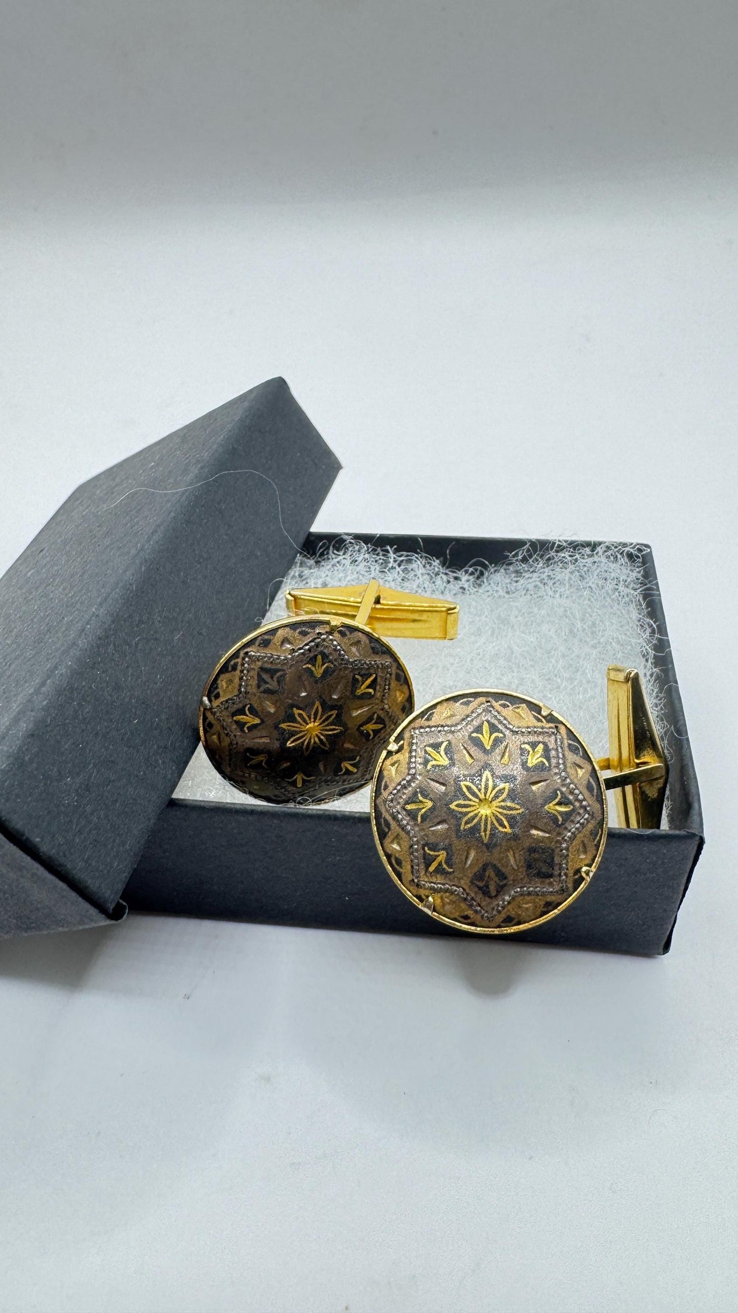 Vintage Gold Damascine Choker Gold Filled Choker Pin Brooch