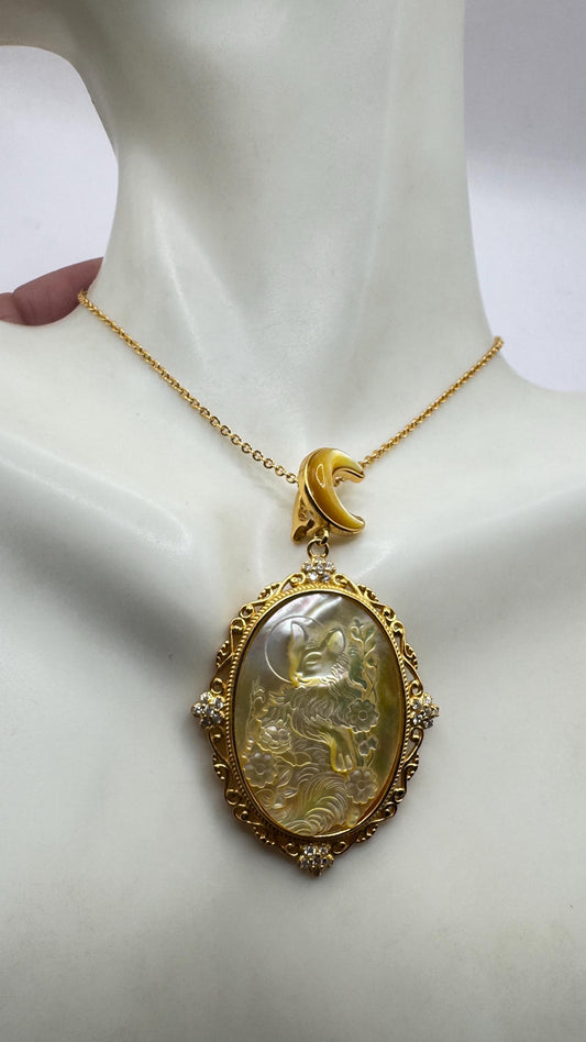 Vintage Cameo Cat 925 Sterling Silver Necklace Choker