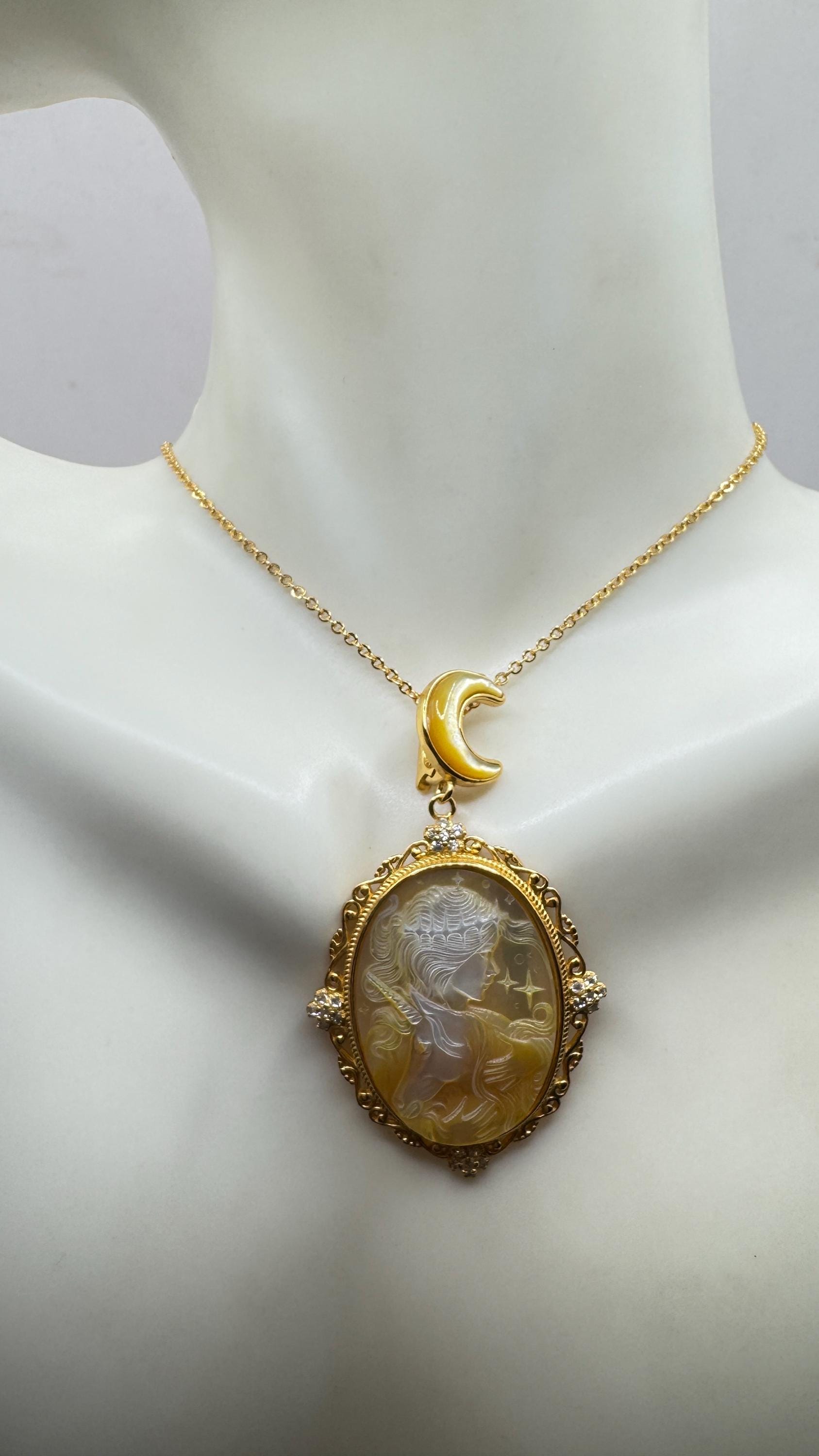Vintage Cameo Cat 925 Sterling Silver Necklace Choker