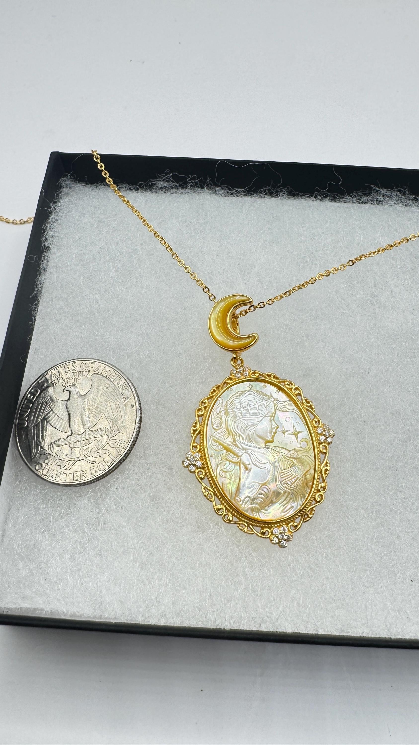 Vintage Cameo Cat 925 Sterling Silver Necklace Choker