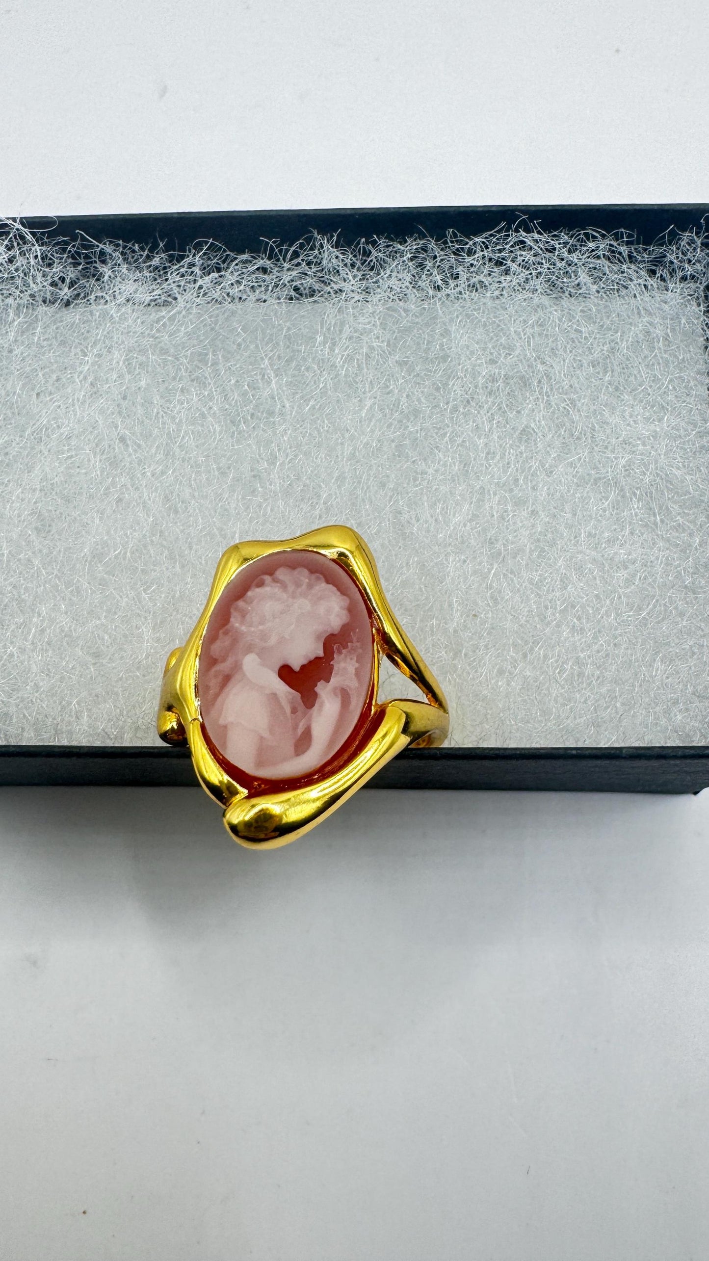 Vintage Cameo 925 Sterling Silver Cocktail Ring