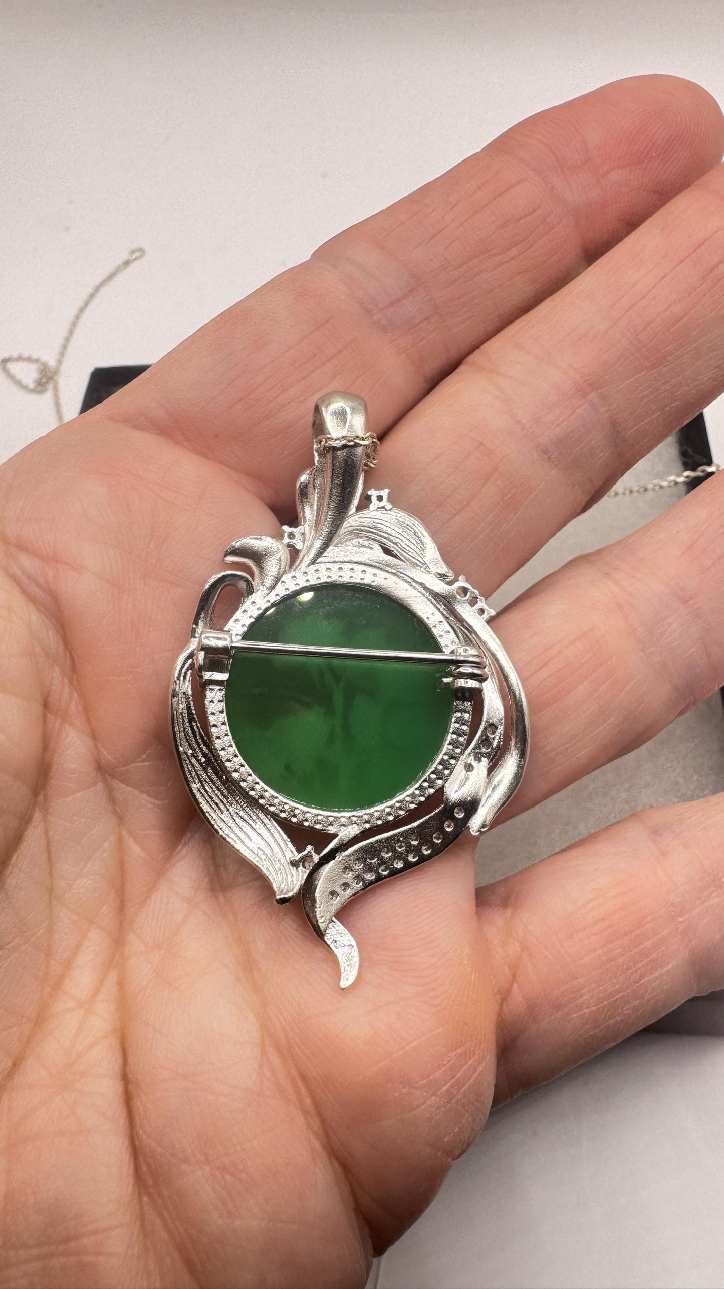 Vintage Rose Flower Cameo 925 Sterling Silver Necklace Choker