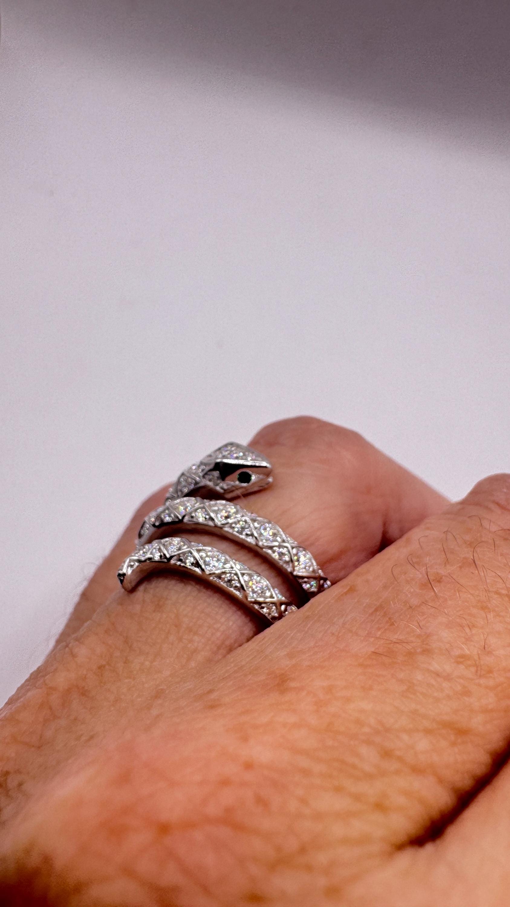 Vintage Snake Ring Sterling Silver Adjustable