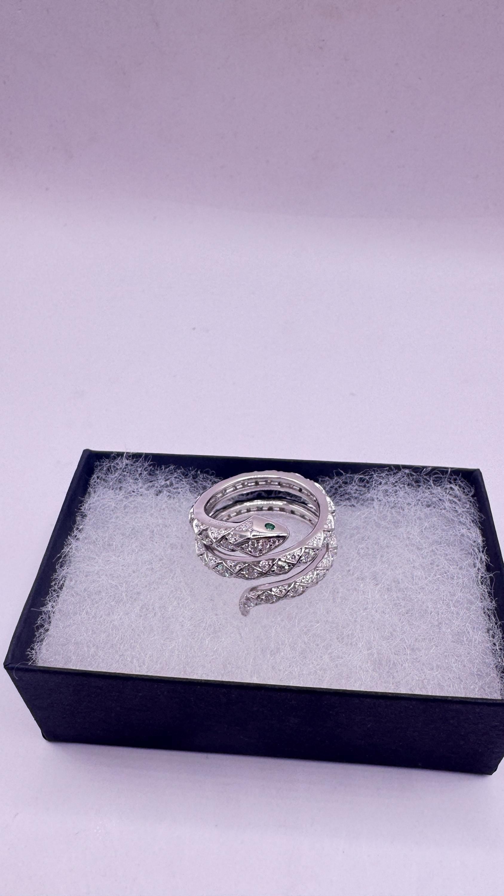 Vintage Snake Ring Sterling Silver Adjustable
