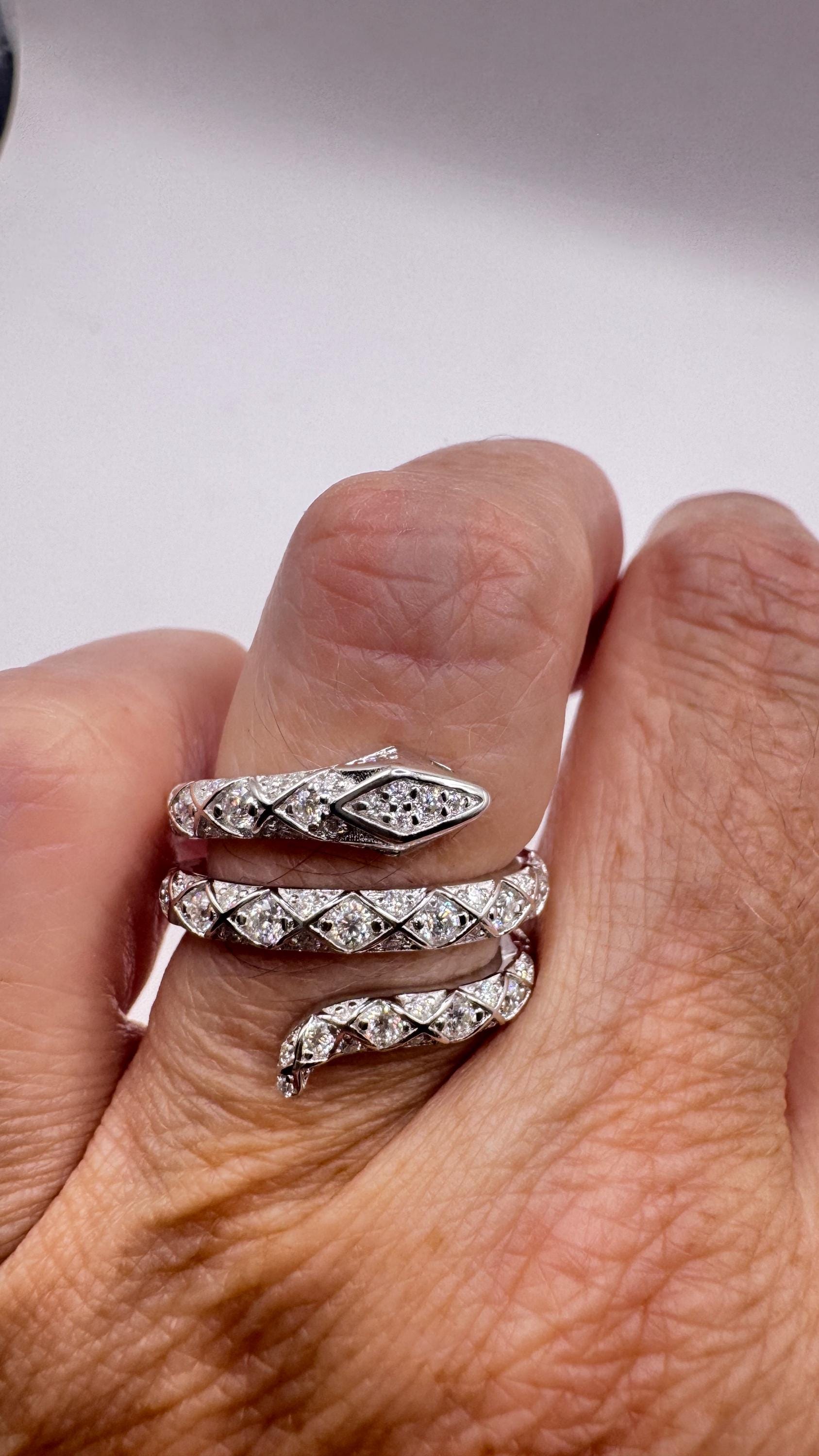 Vintage Snake Ring Sterling Silver Adjustable