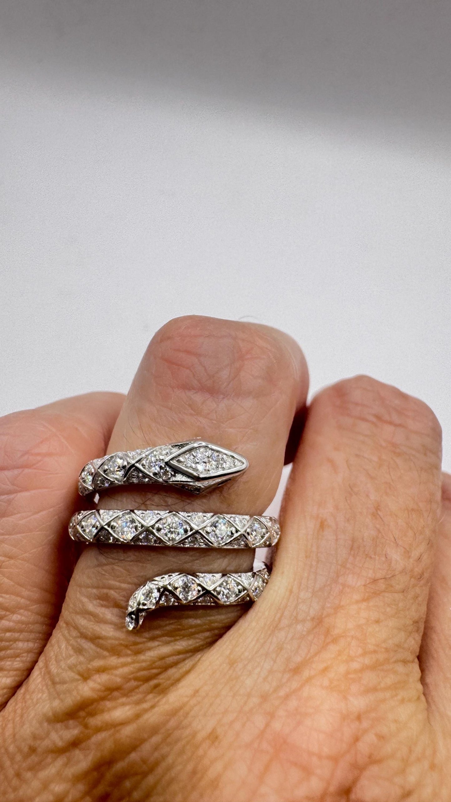 Vintage Snake Ring Sterling Silver Adjustable