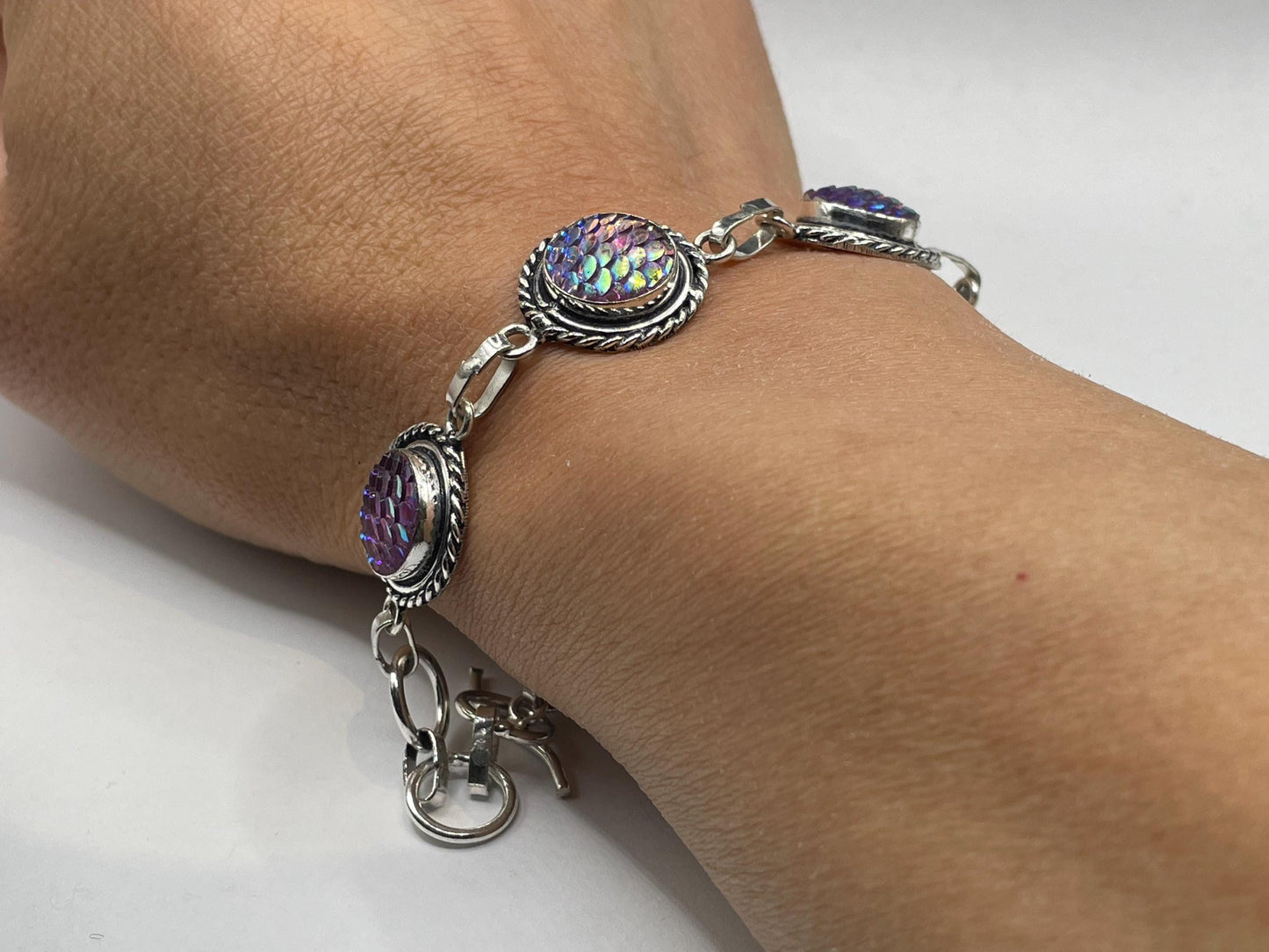 Vintage Opal Glass Toggle Bracelet