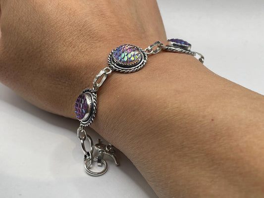 Vintage Opal Glass Toggle Bracelet