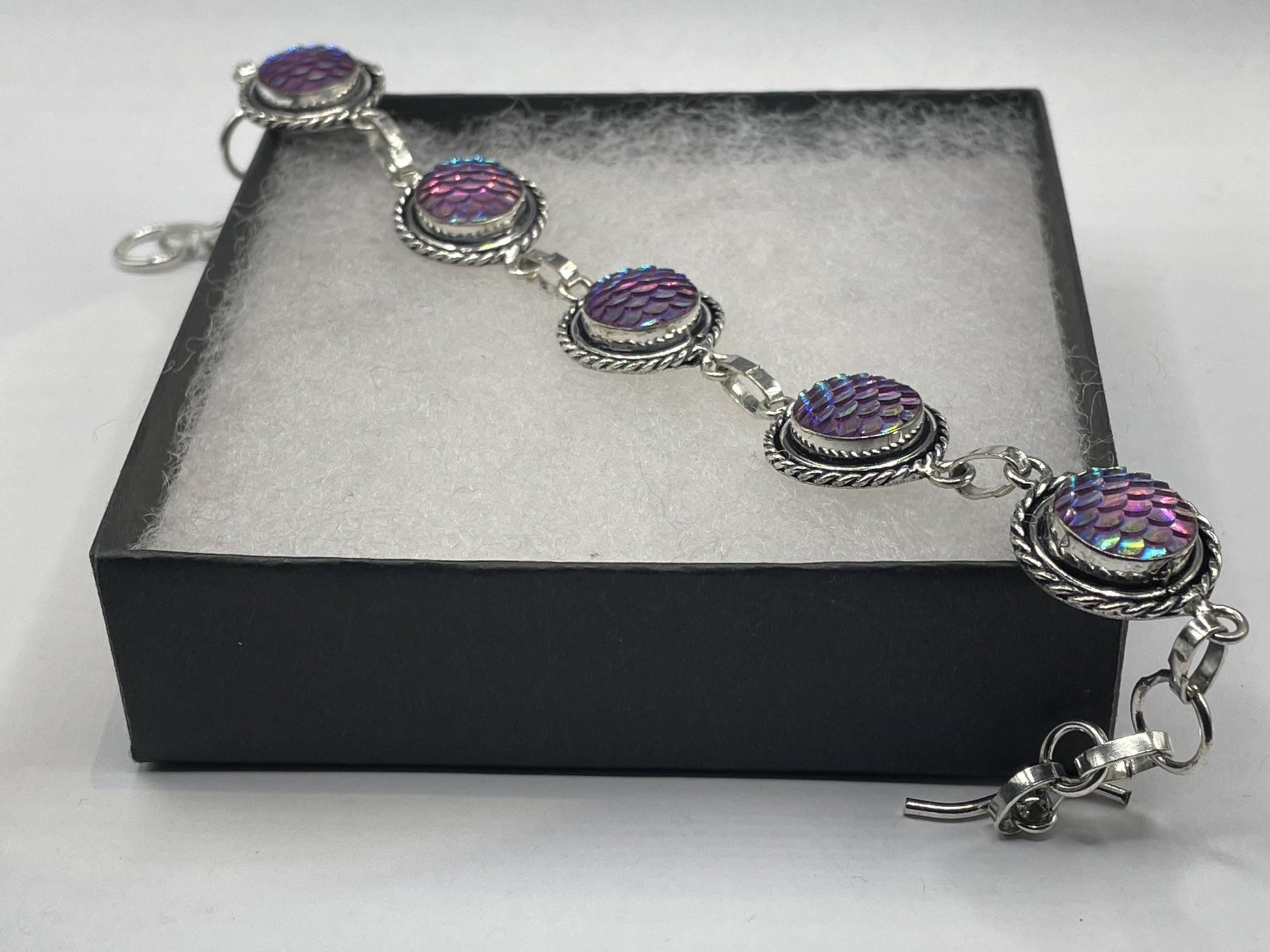 Vintage Opal Glass Toggle Bracelet