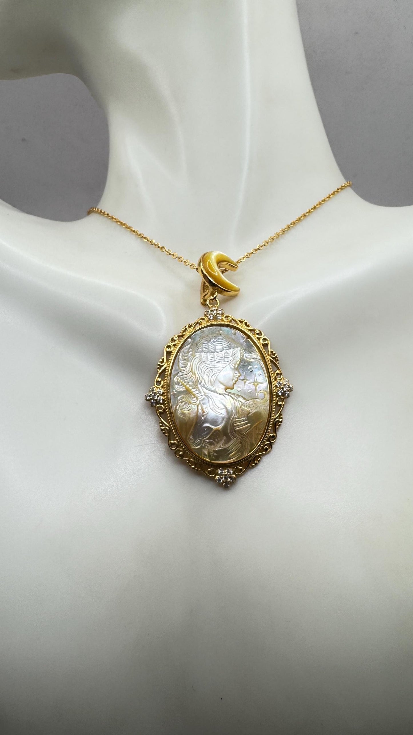 Vintage Cameo Cat 925 Sterling Silver Necklace Choker