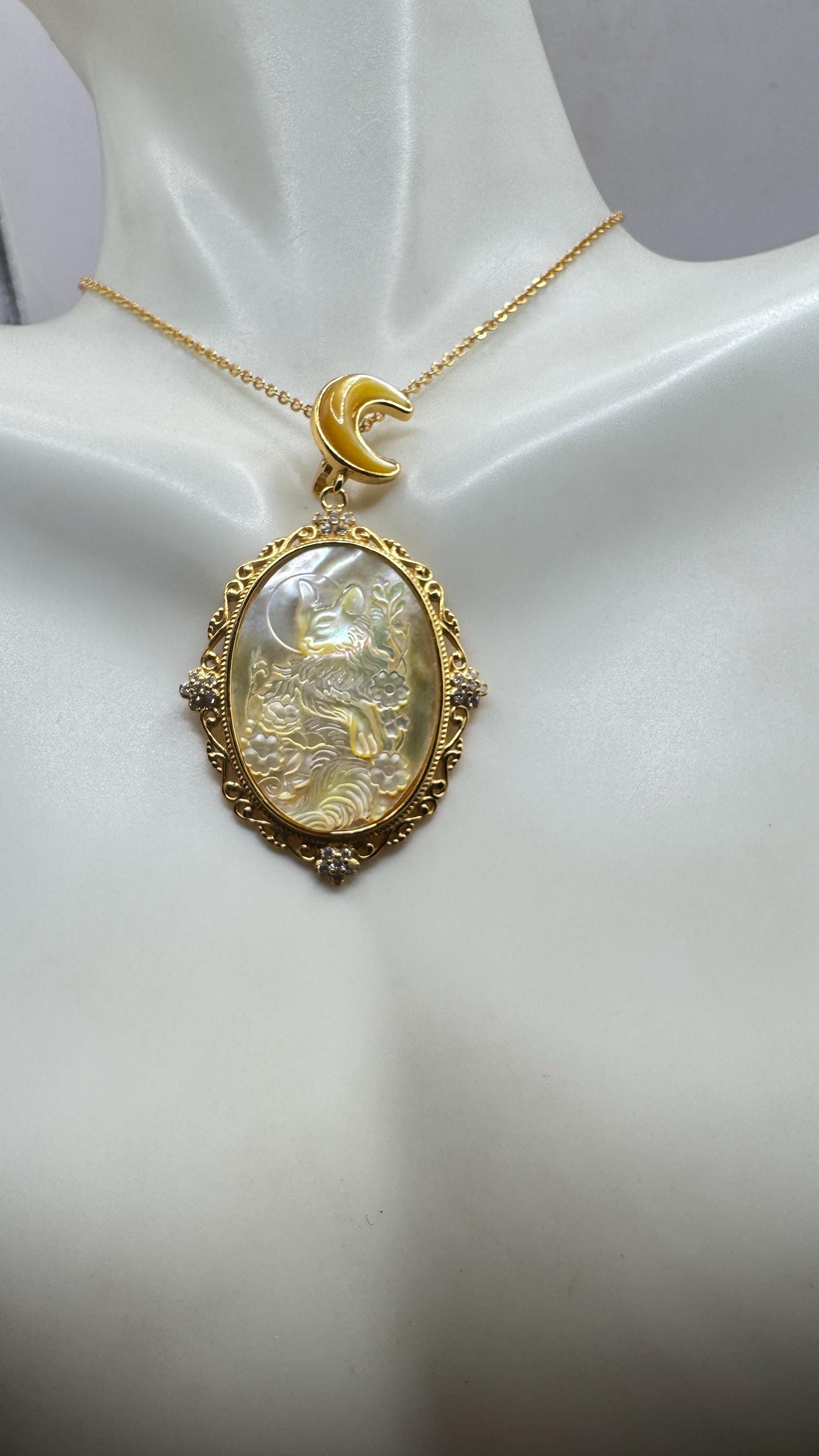 Vintage Cameo Cat 925 Sterling Silver Necklace Choker