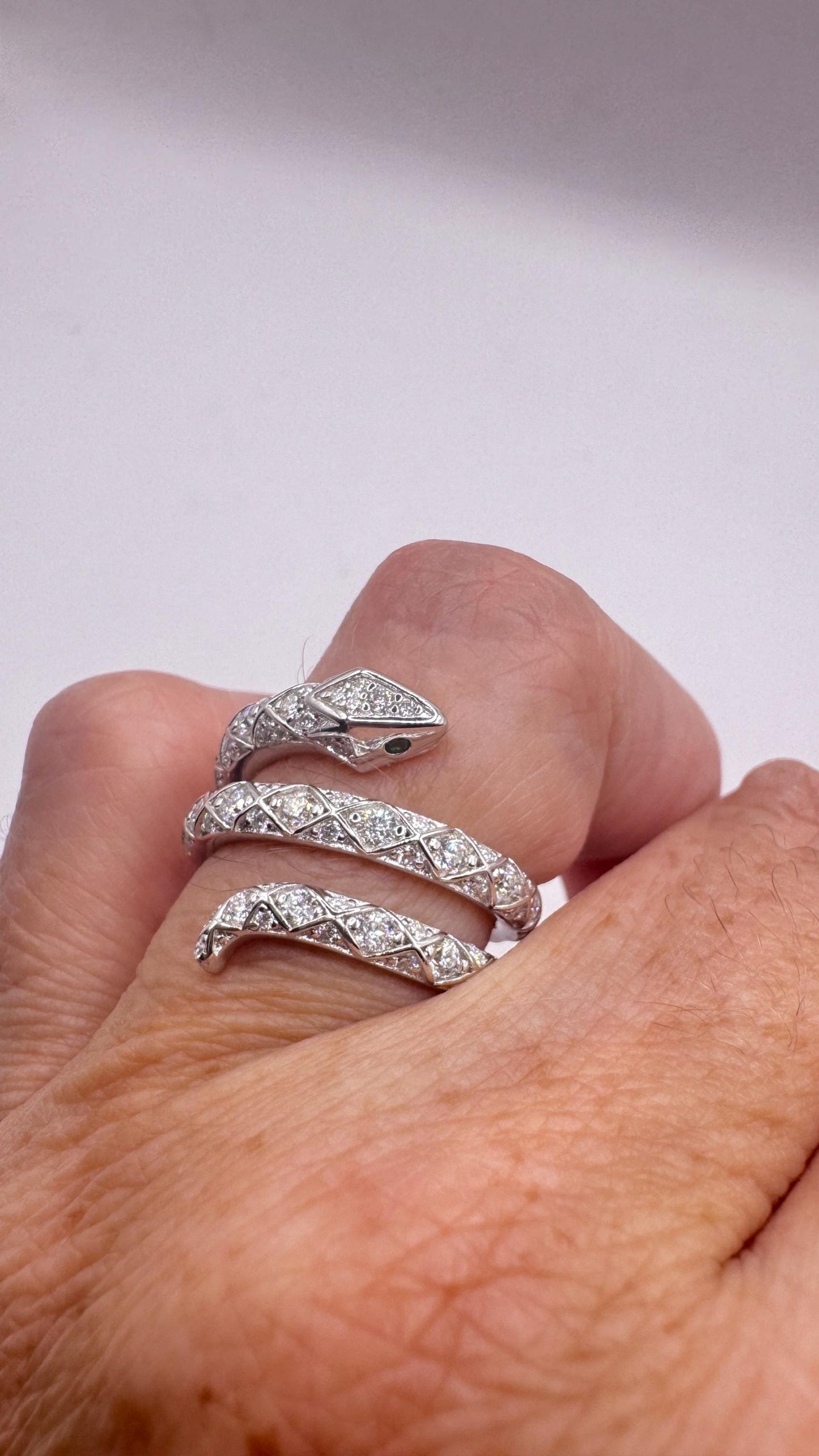 Vintage Snake Ring Sterling Silver Adjustable
