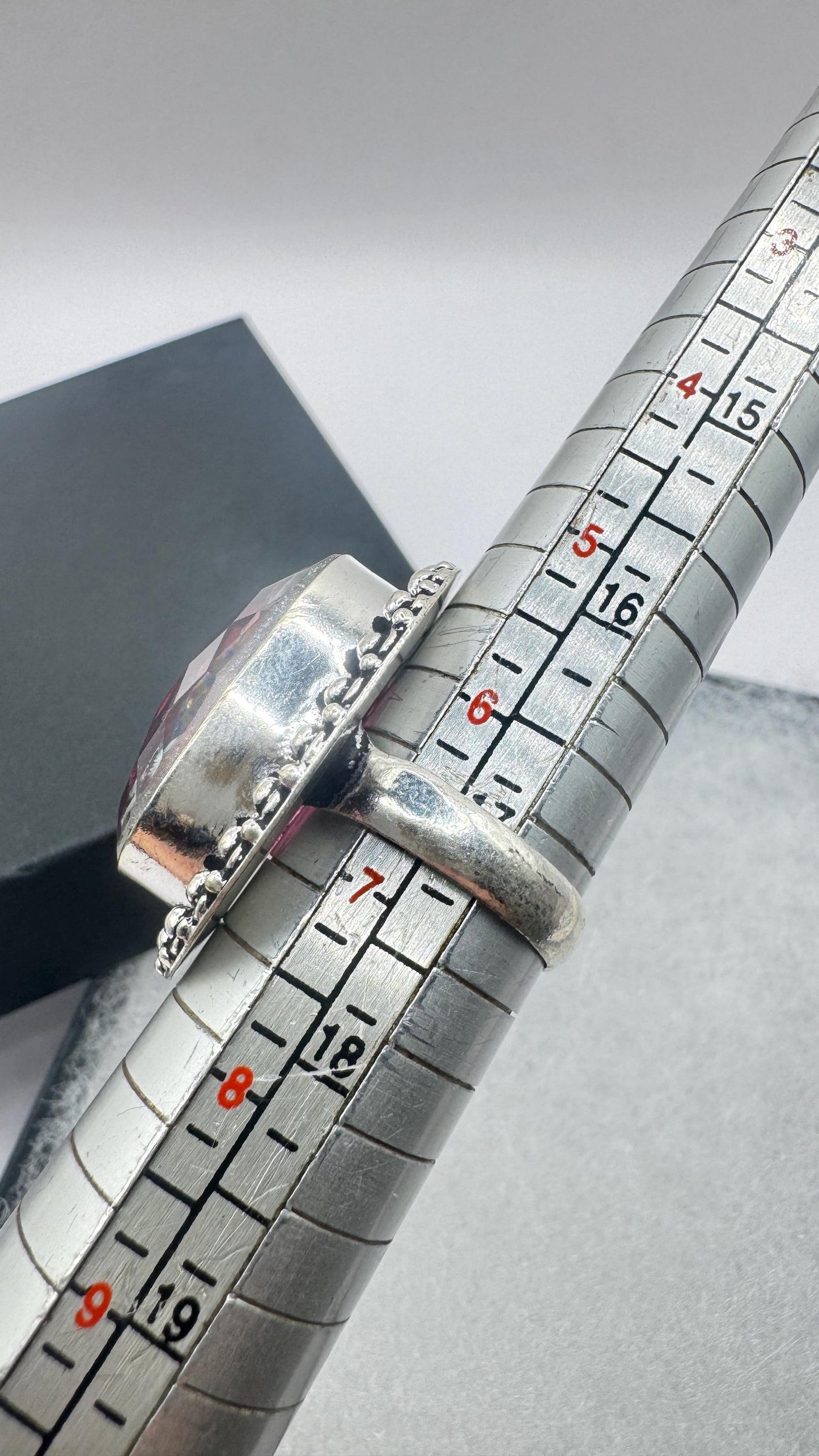 Vintage Boho Ruby Glass Cocktail Ring