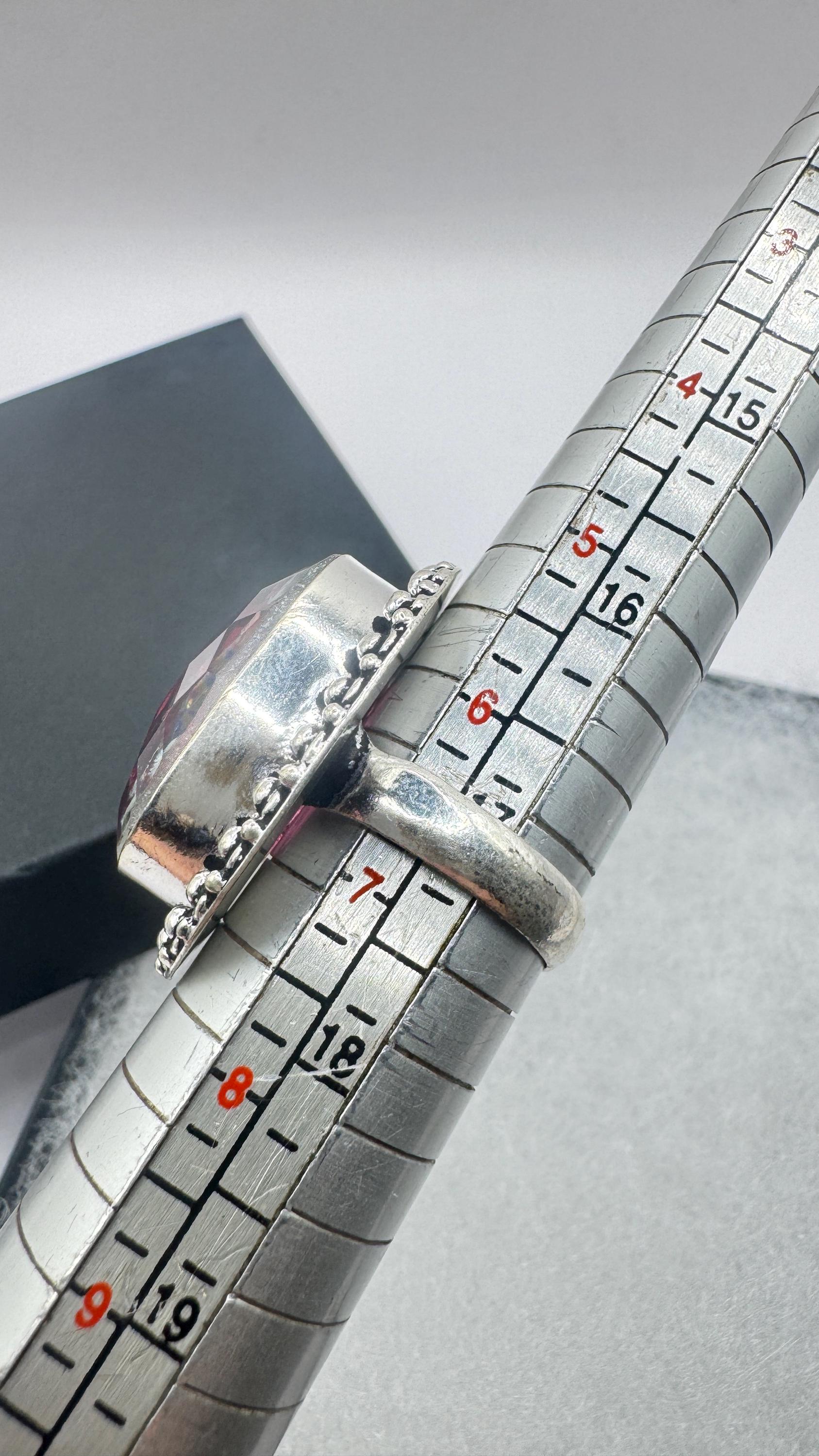 Vintage Boho Ruby Glass Cocktail Ring