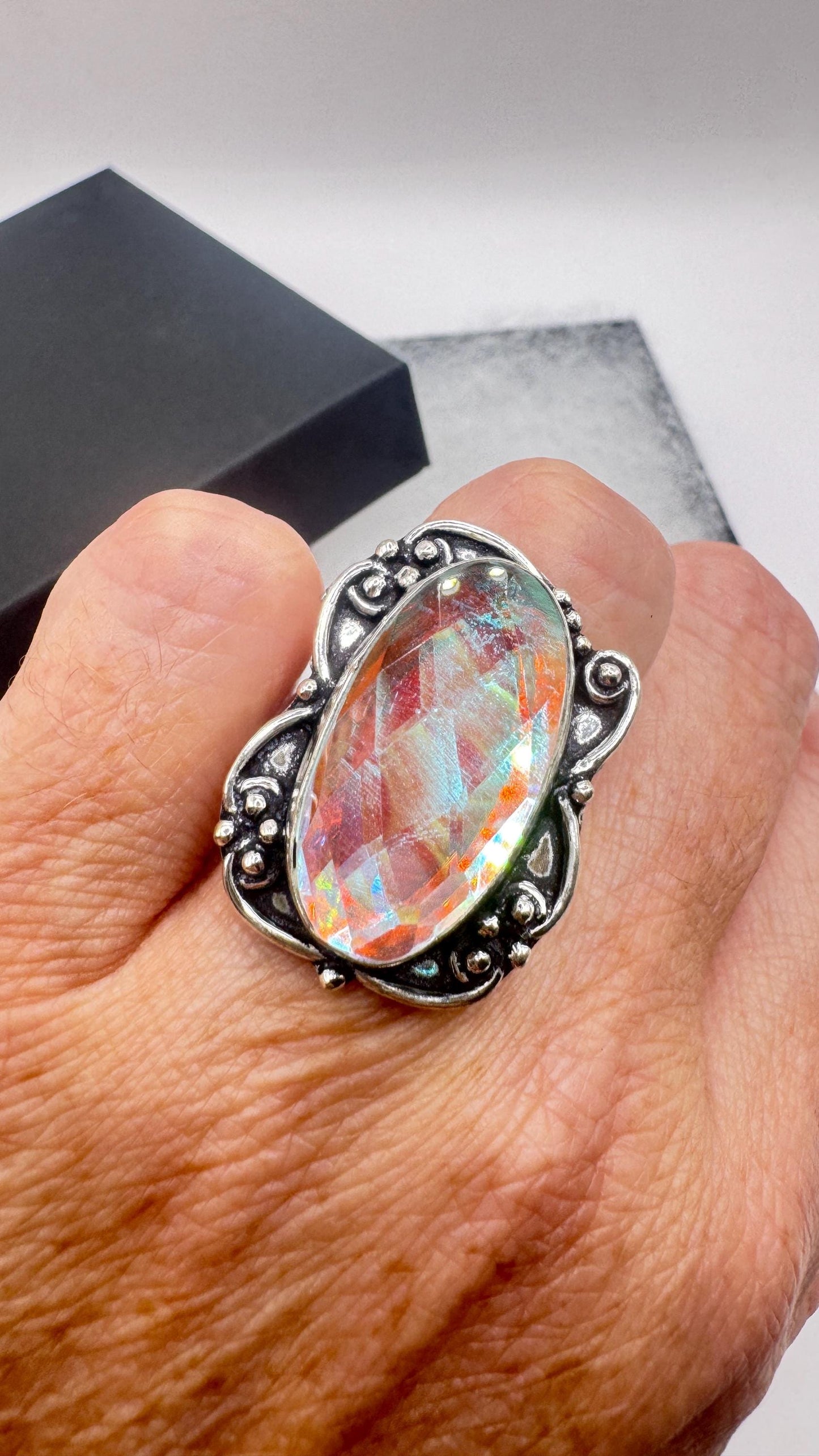 Vintage Opal Glass Ring
