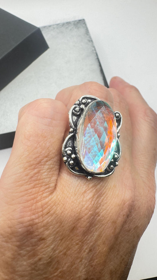 Vintage Opal Glass Ring