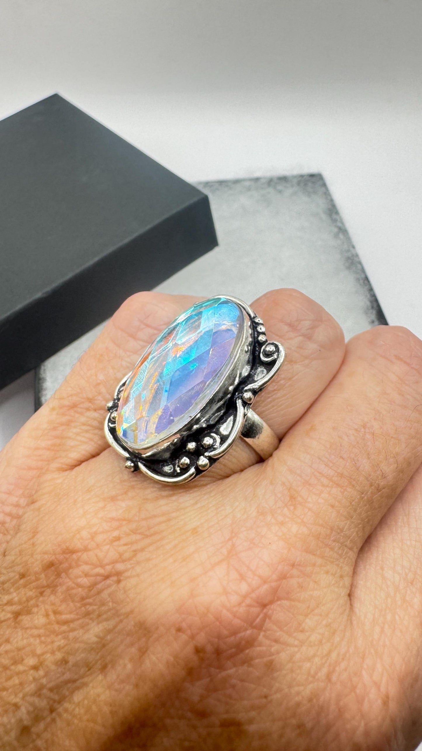 Vintage Opal Glass Ring