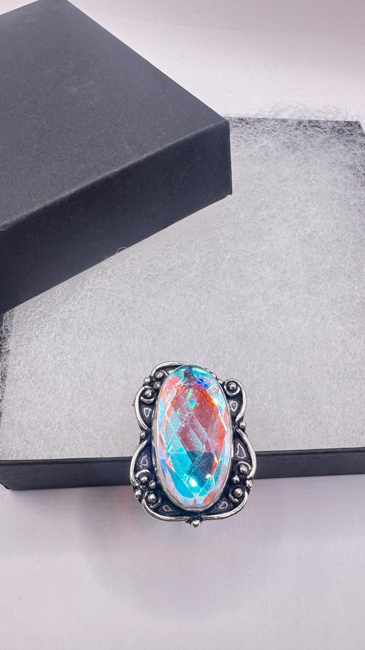 Vintage Opal Glass Ring
