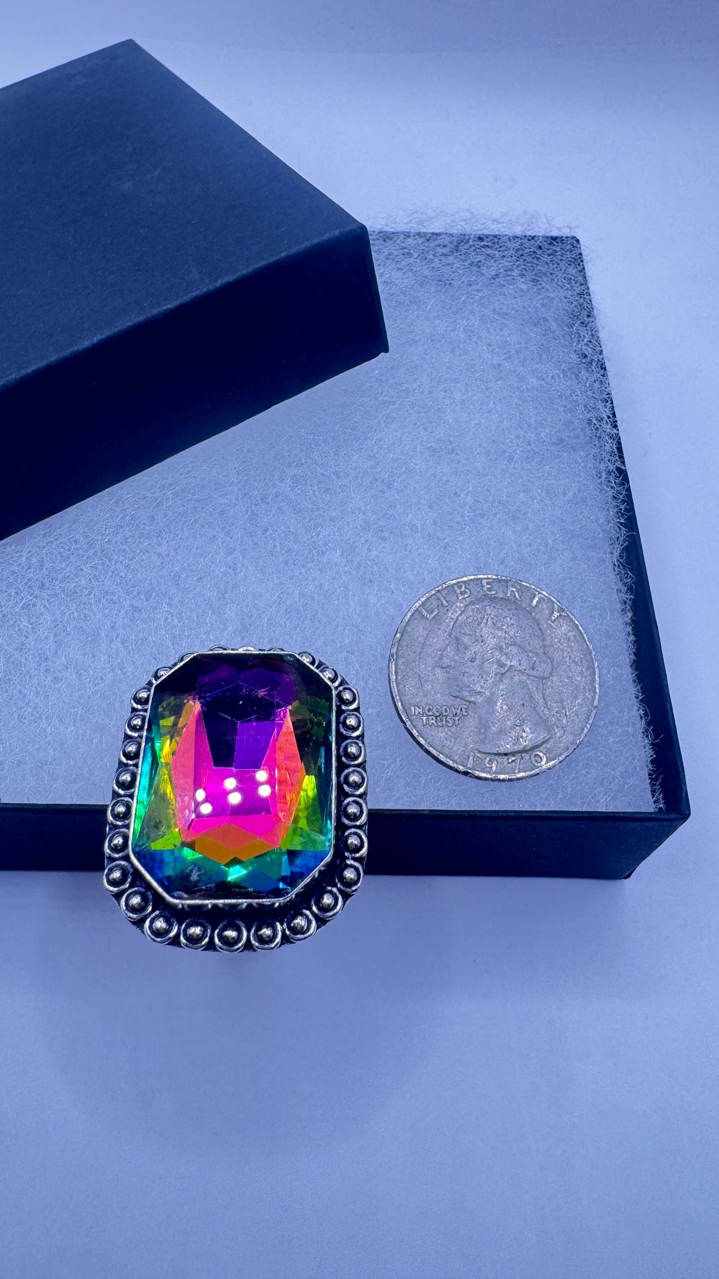 Vintage Rainbow Glass Ring