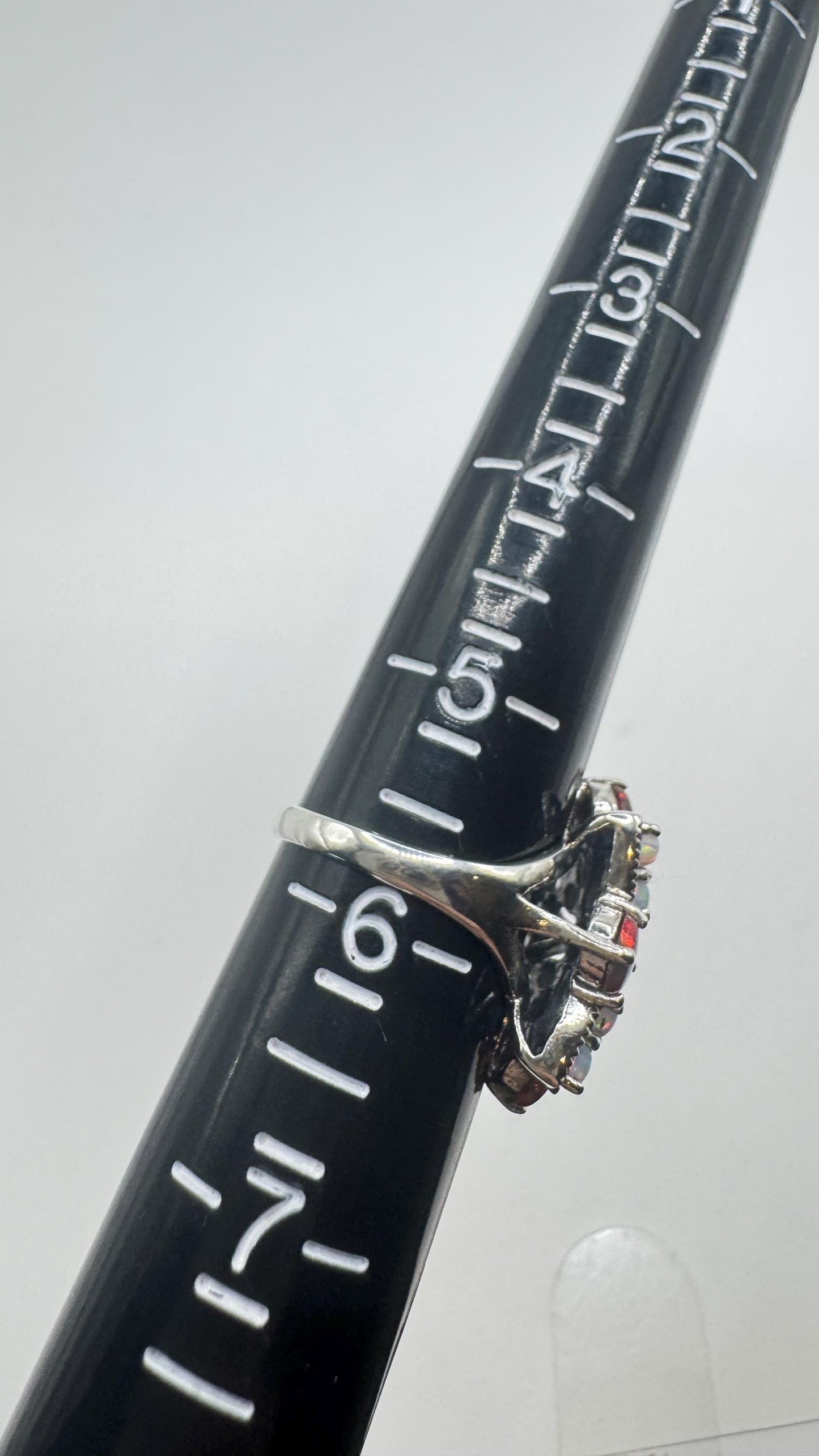 Vintage White Fire Opal Ring 925 Sterling Silver