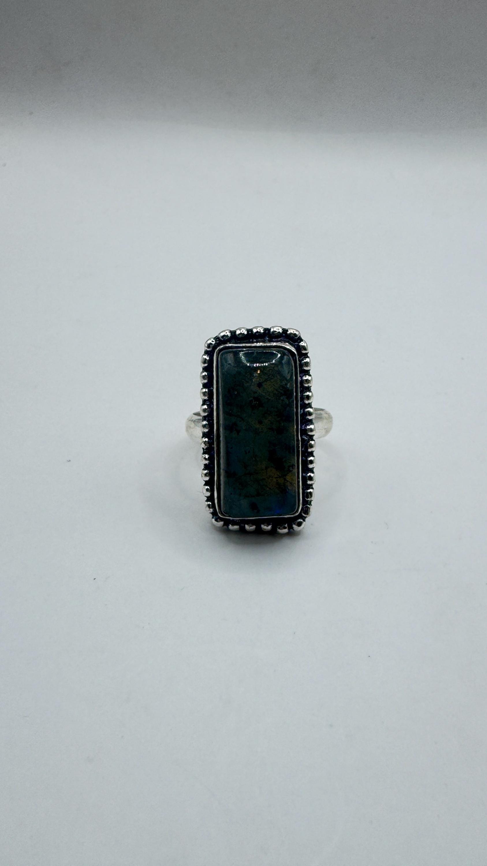 Vintage Rainbow Labradorite Statement Ring