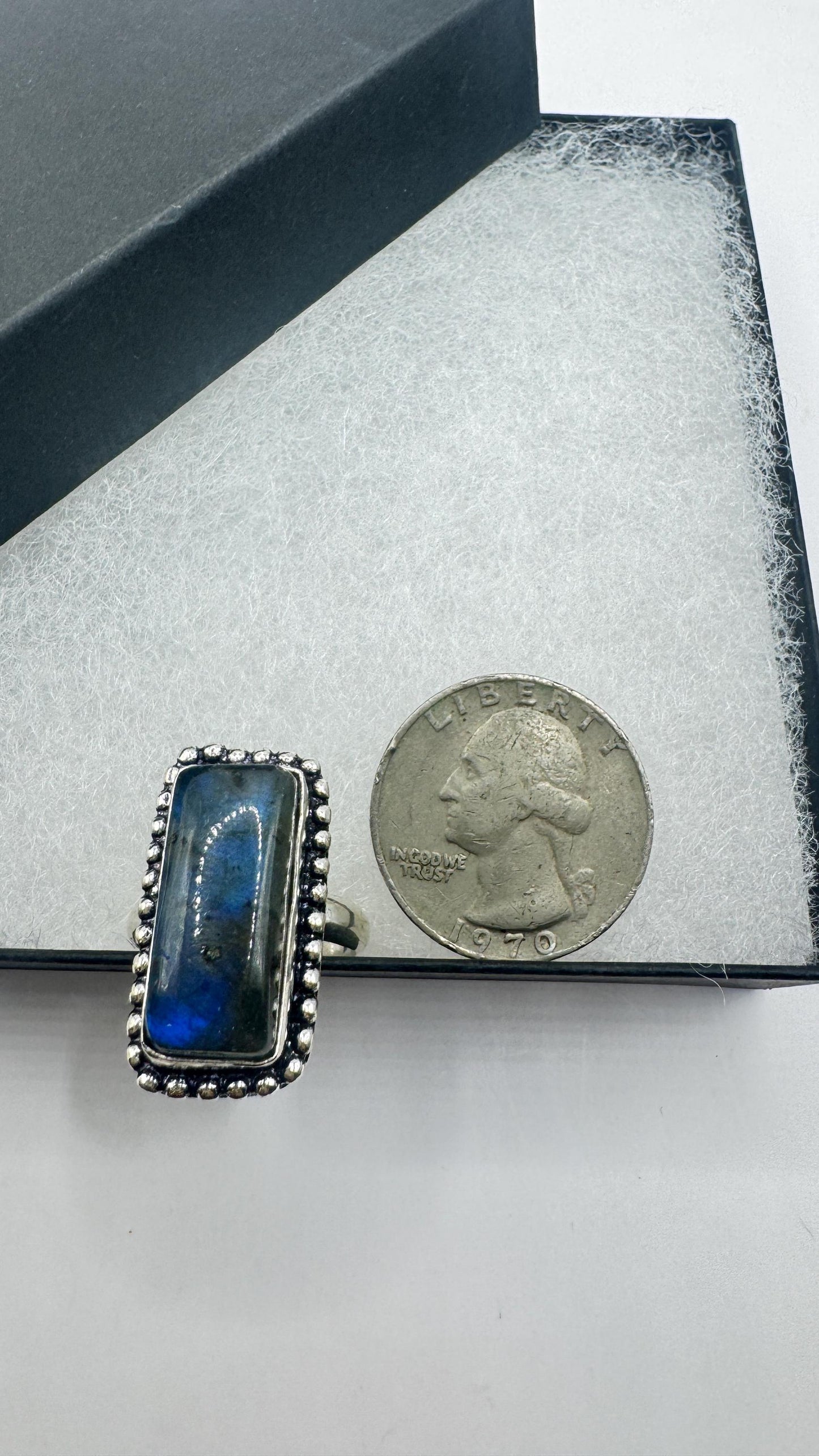 Vintage Rainbow Labradorite Statement Ring