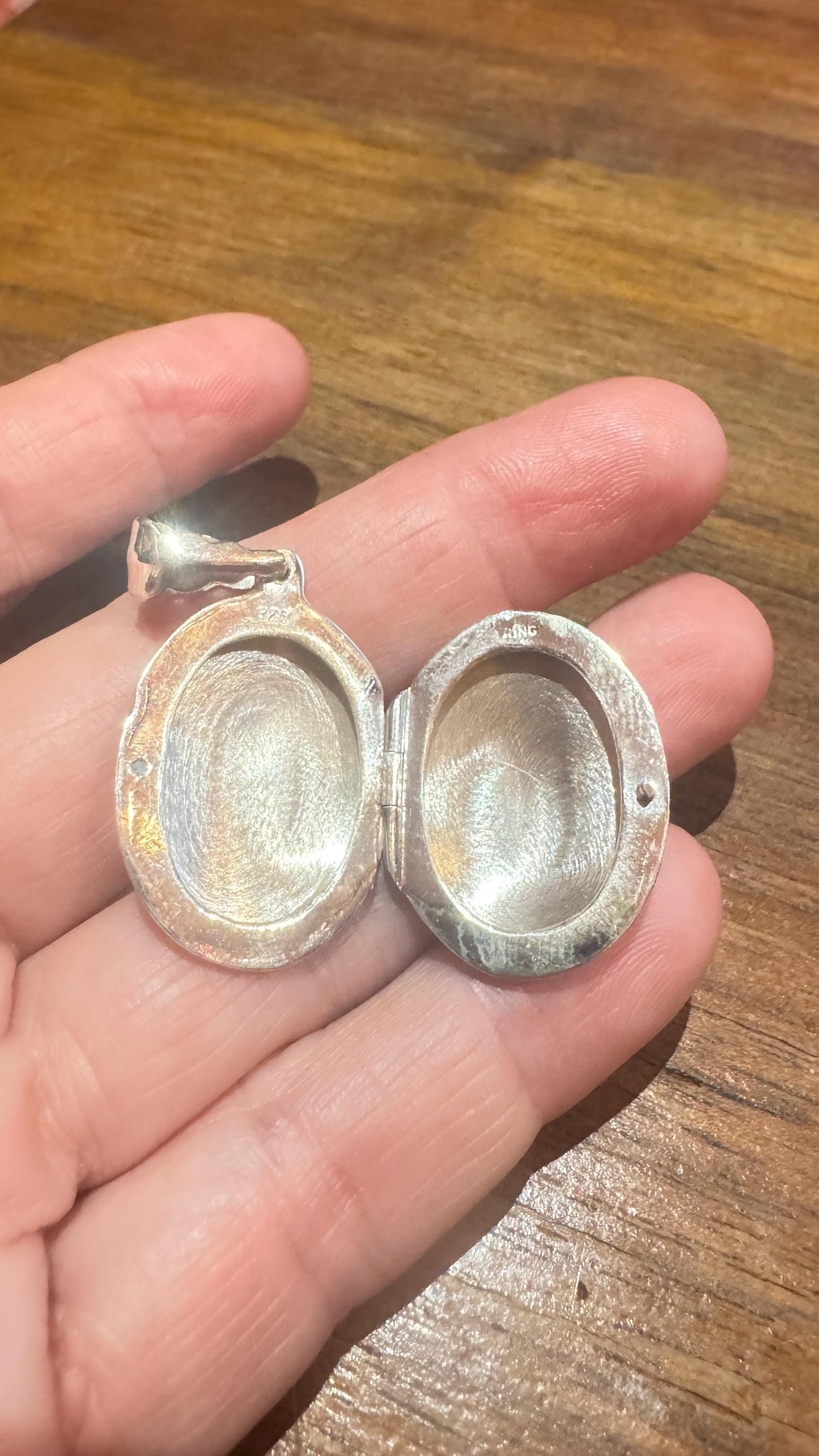 Vintage Deco Locket Choker 925 Sterling Silver Necklace