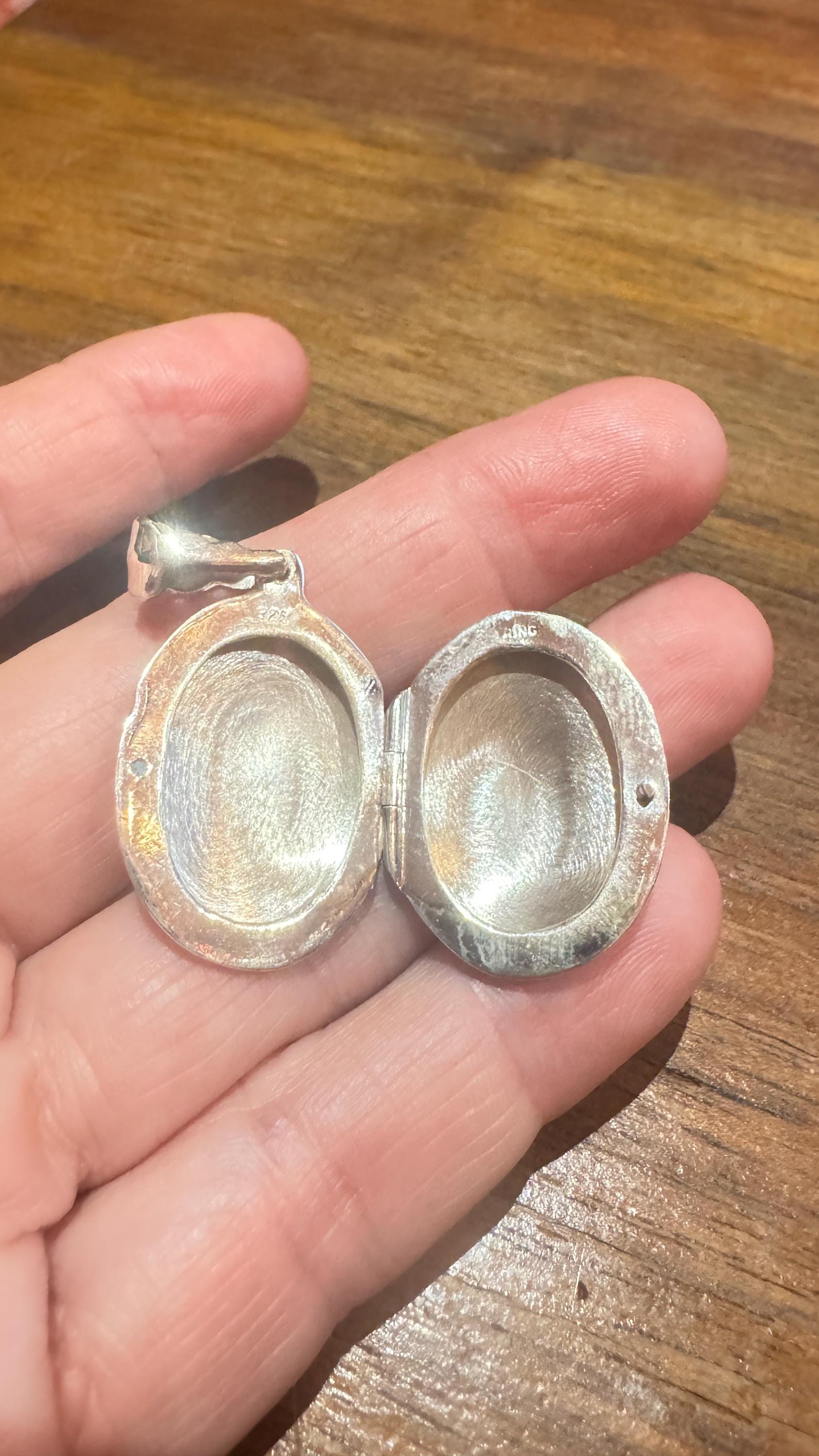 Vintage Deco Locket Choker 925 Sterling Silver Necklace