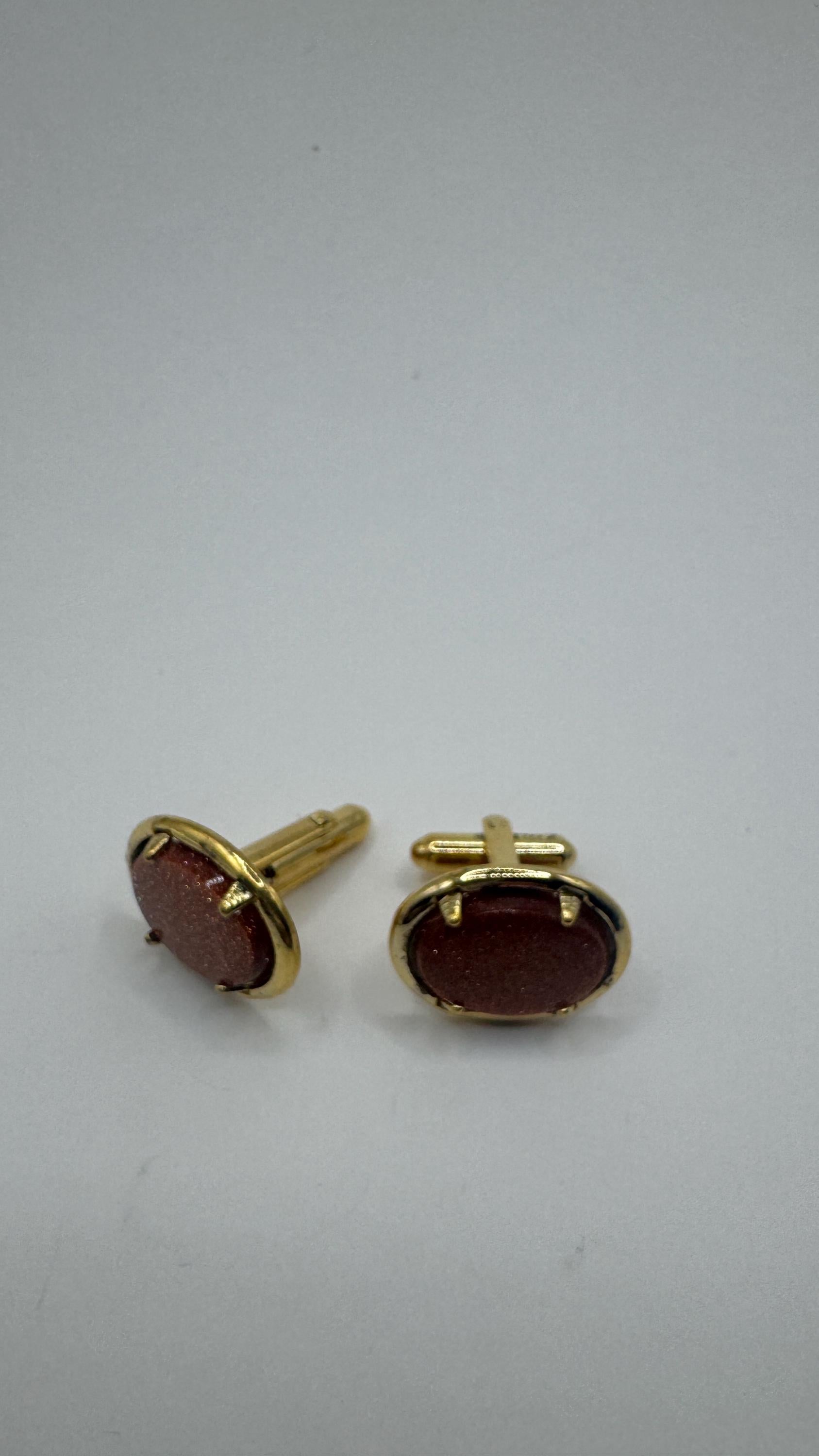Vintage deco, goldstone cufflinks Cuff Links