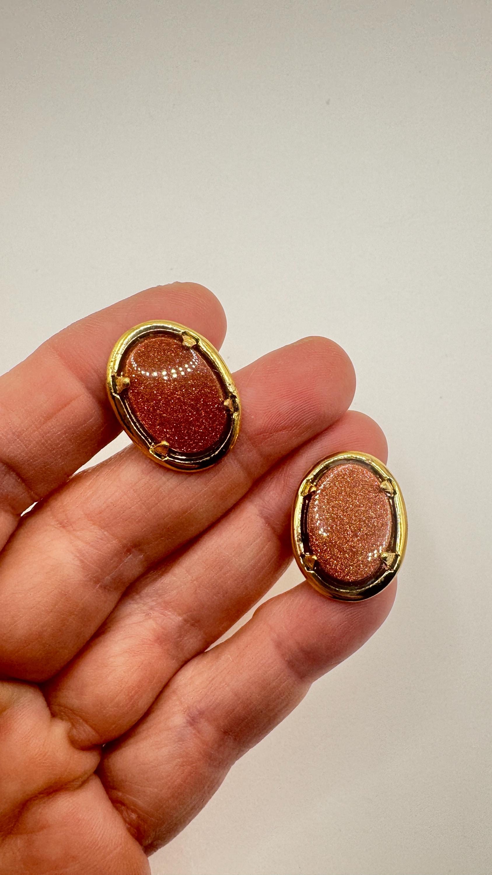 Vintage deco, goldstone cufflinks Cuff Links