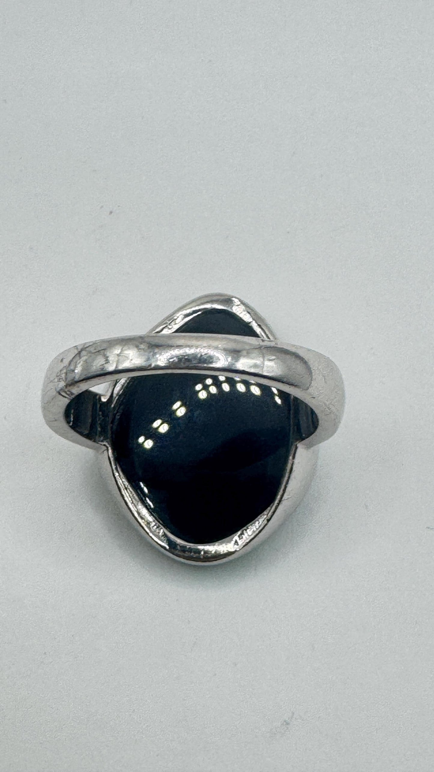 Vintage Blue Fire Opal Mosaic 925 Sterling Silver Inlay Ring Size 10