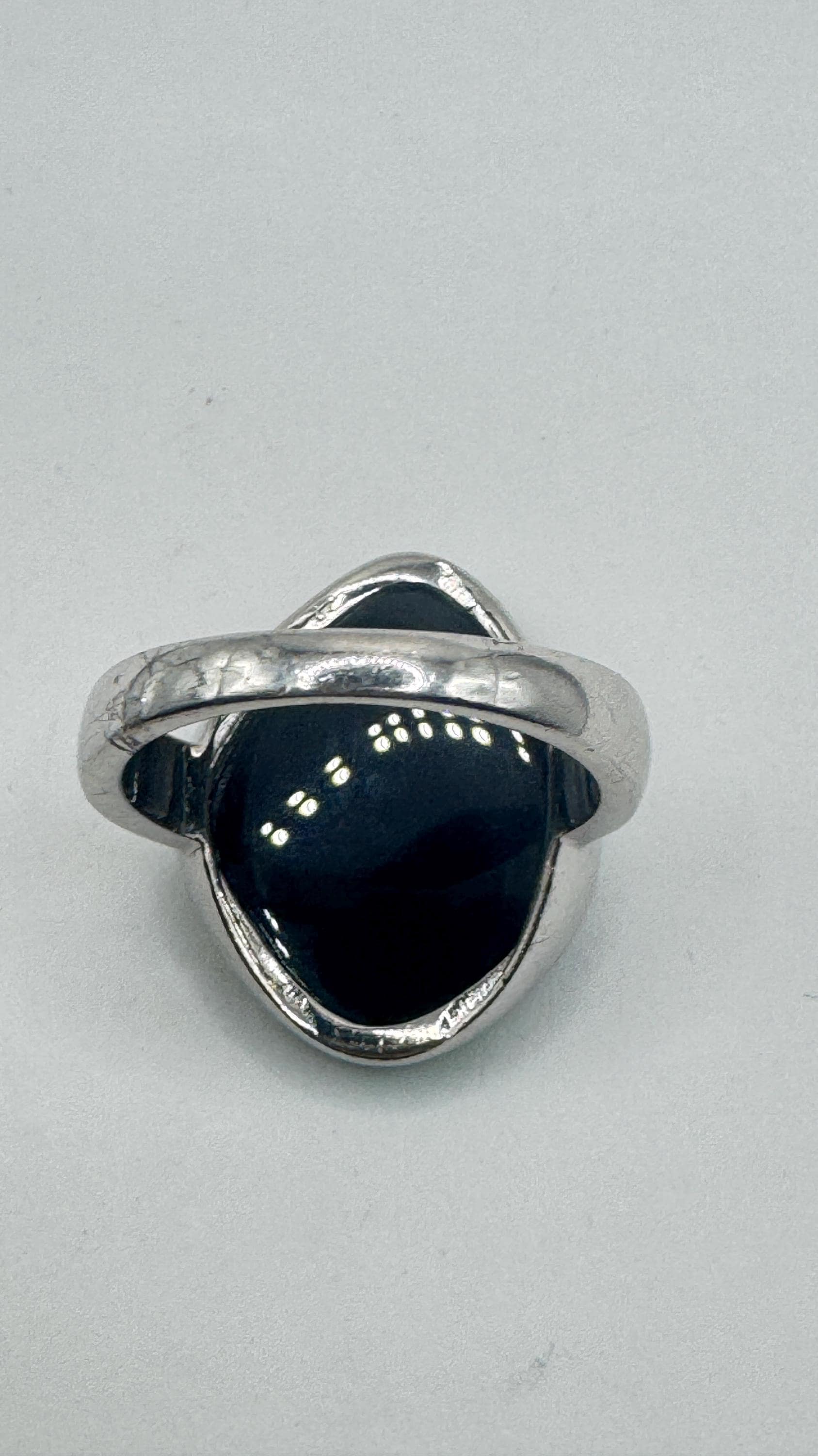 Vintage Blue Fire Opal Mosaic 925 Sterling Silver Inlay Ring Size 10