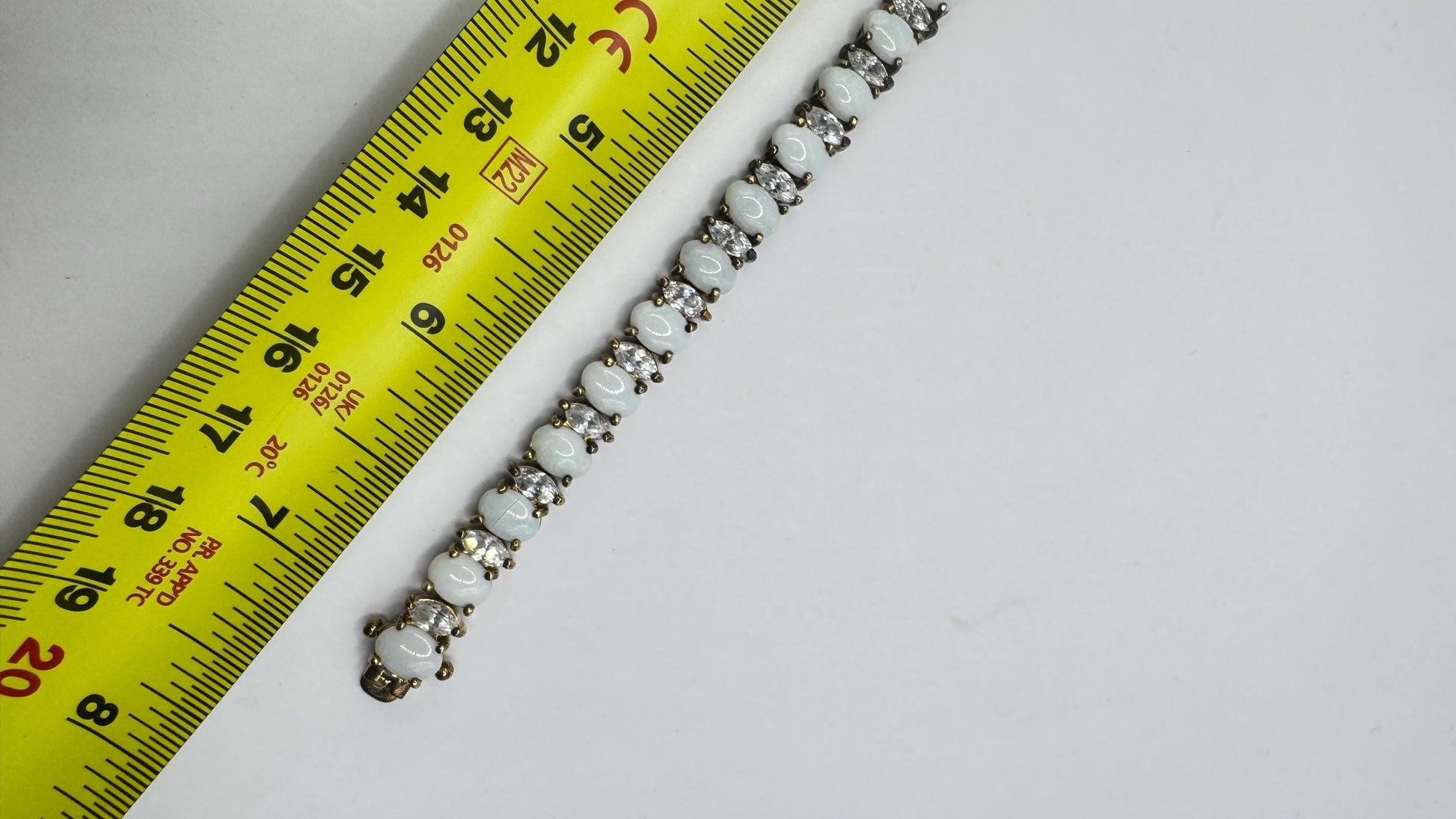 Vintage White Fire Opal Bracelet 925 Sterling Silver