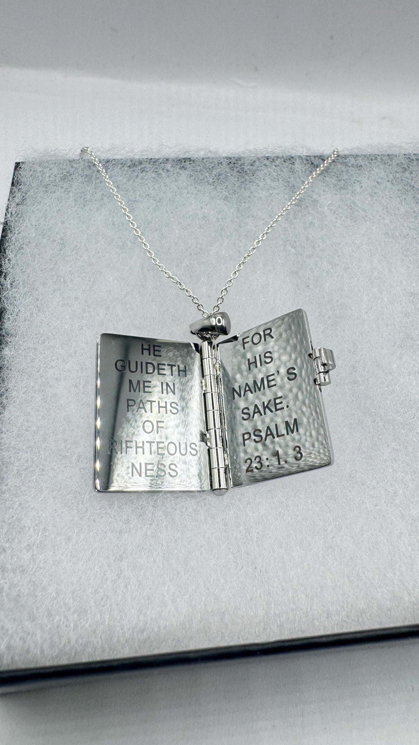 Vintage Cross Bible Locket Choker Stainless Steel Necklace