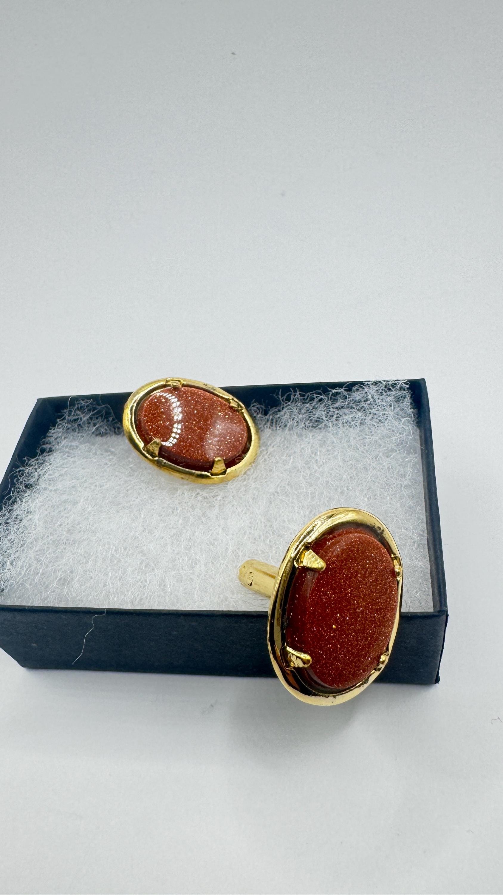 Vintage deco, goldstone cufflinks Cuff Links