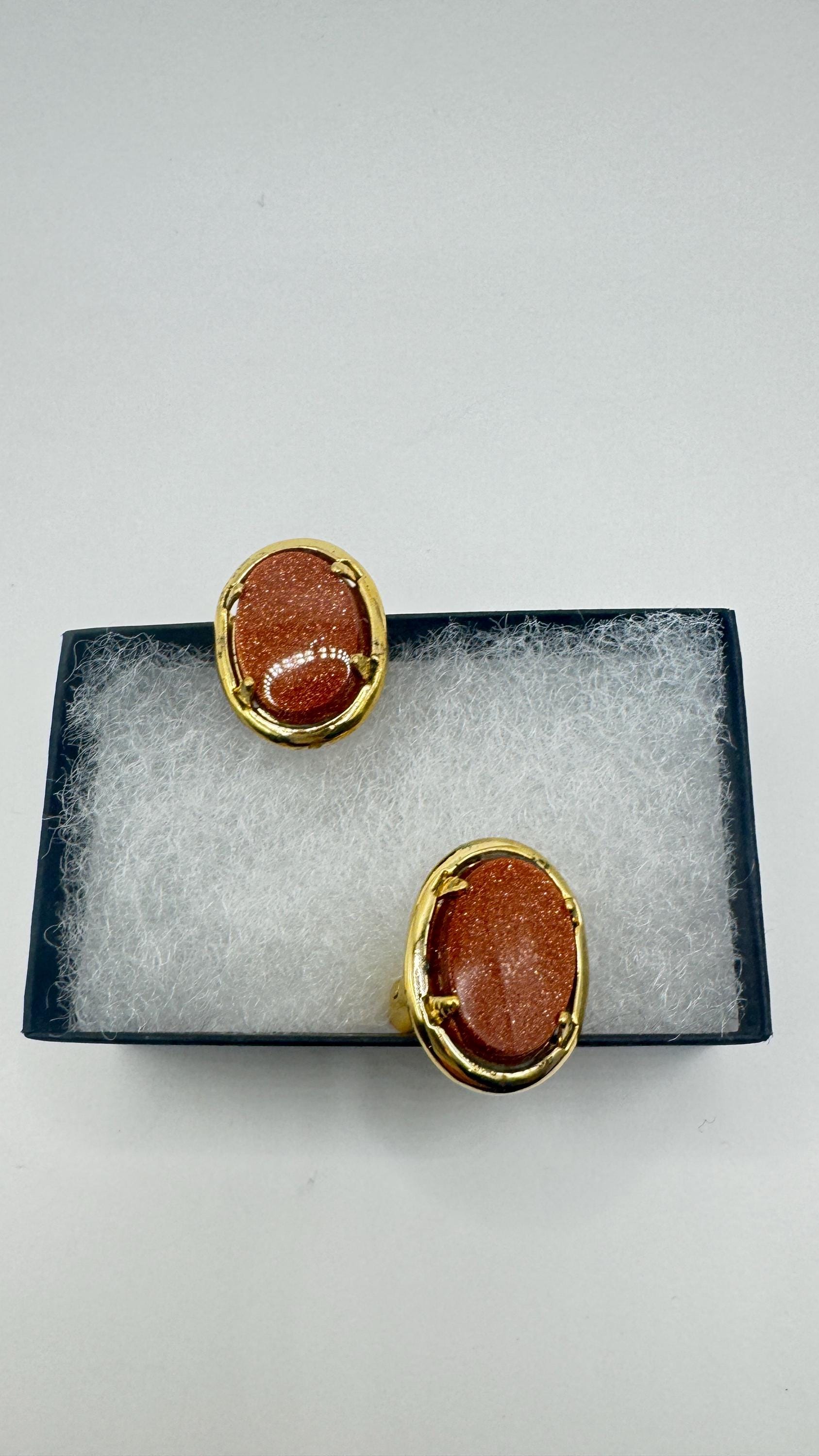 Vintage deco, goldstone cufflinks Cuff Links
