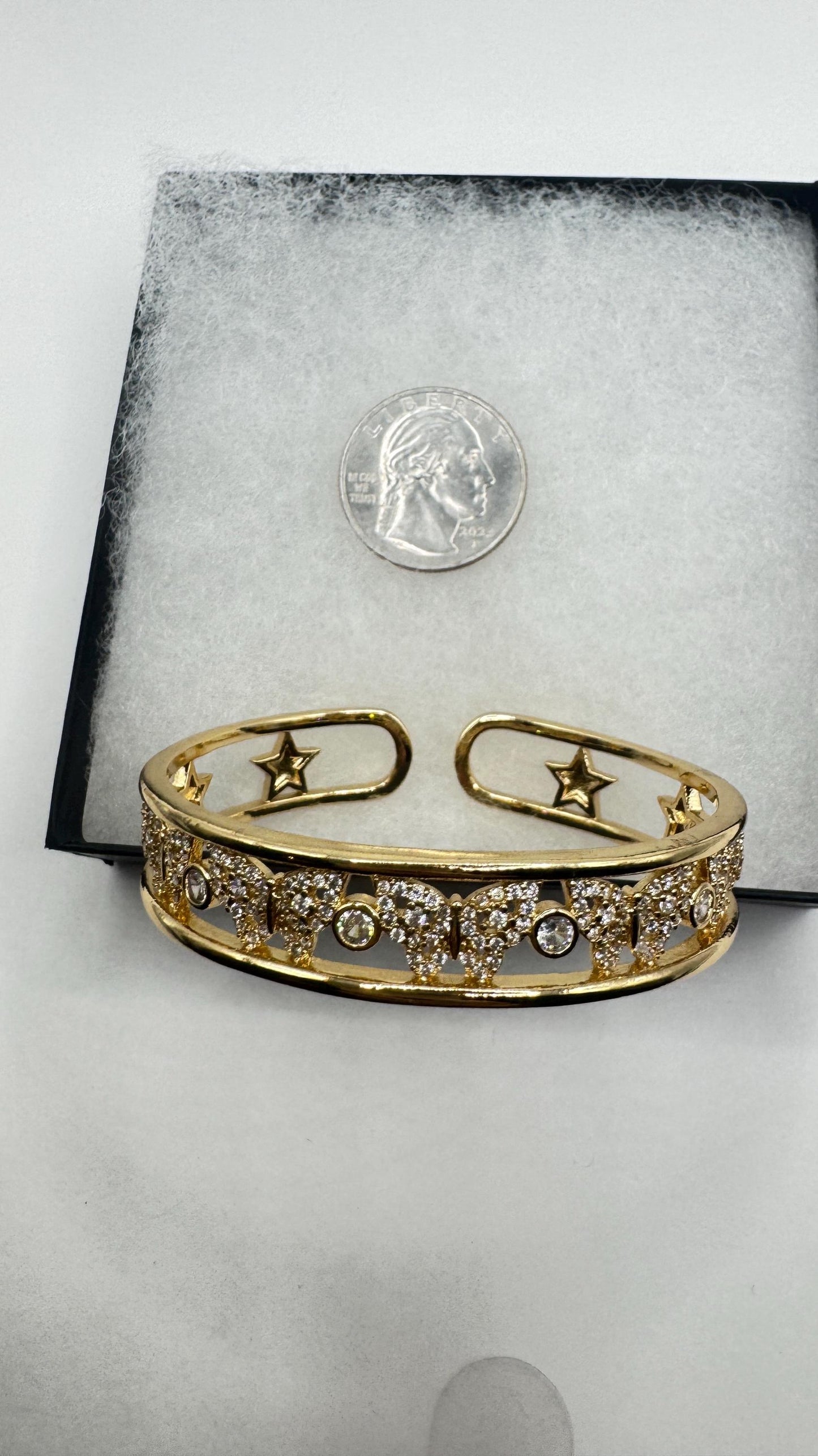 Vintage Butterfly Bangle Bracelet 9k Gold filled