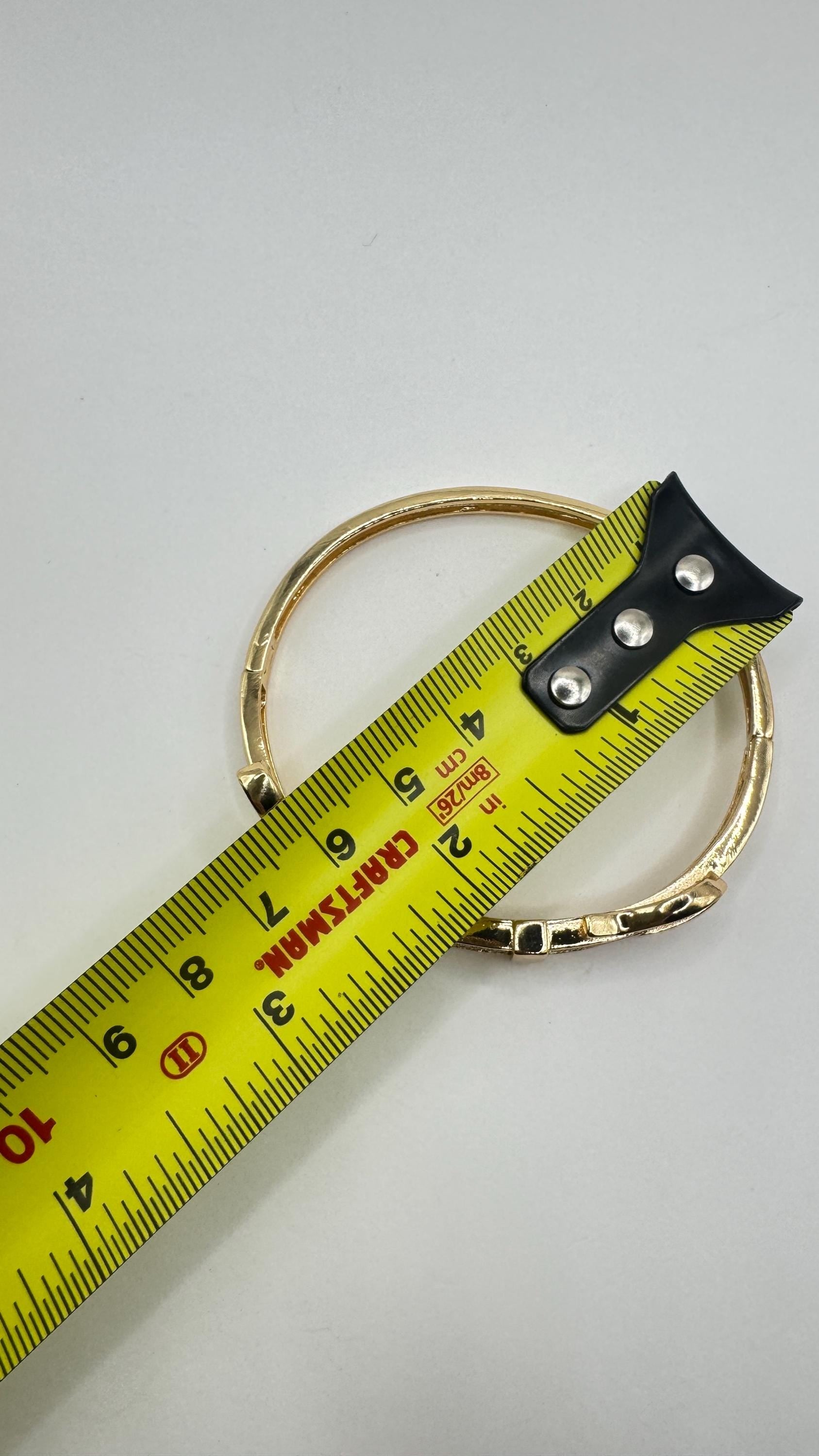 Vintage Buckle Bangle Bracelet 9k Gold filled Crystal