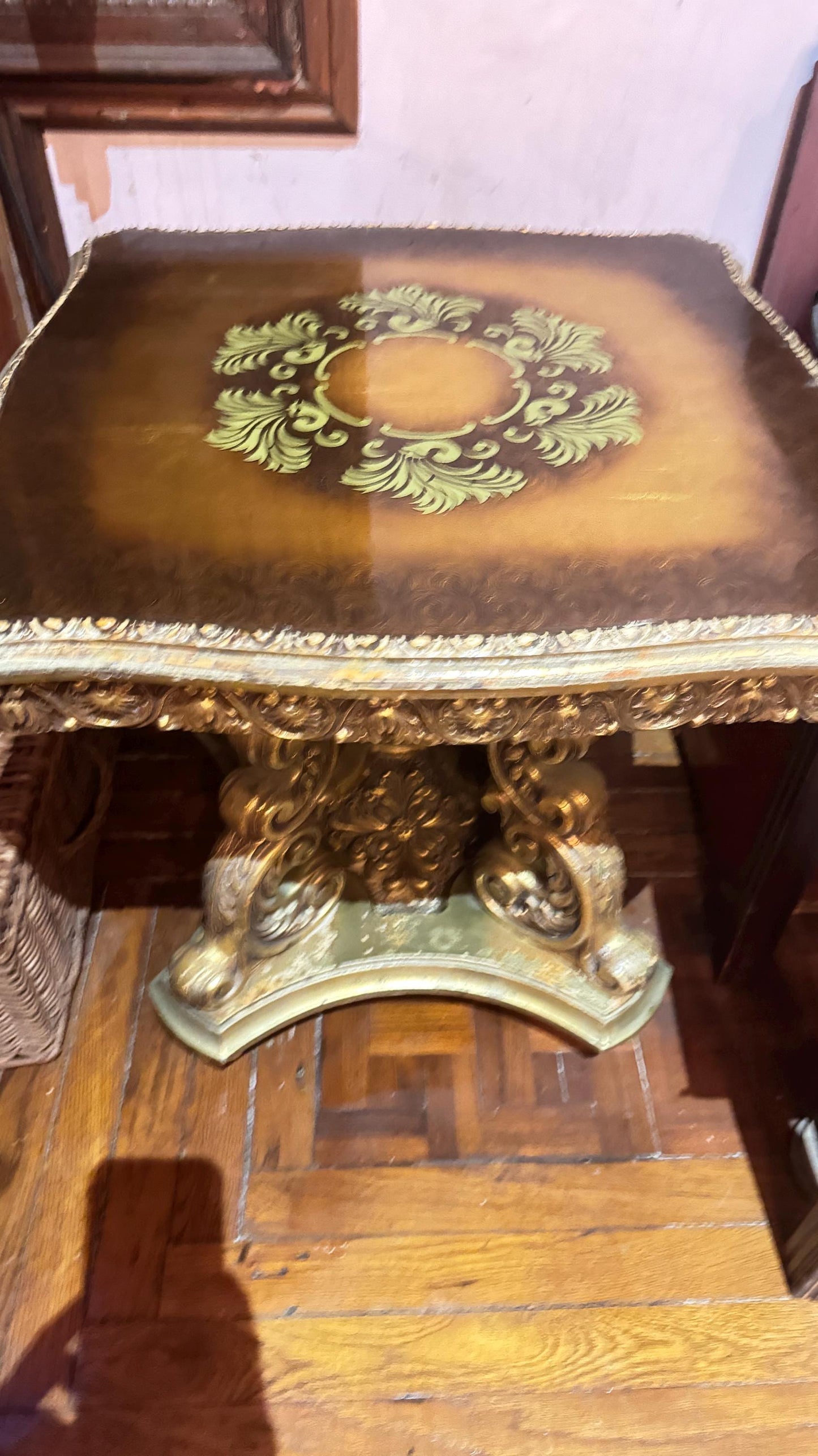 vintage gold end table rococo style LOCAL pick up only NYC